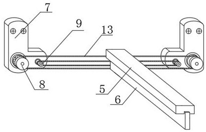 Rectangular secondary sedimentation tank mud scraper deviation rectifying device