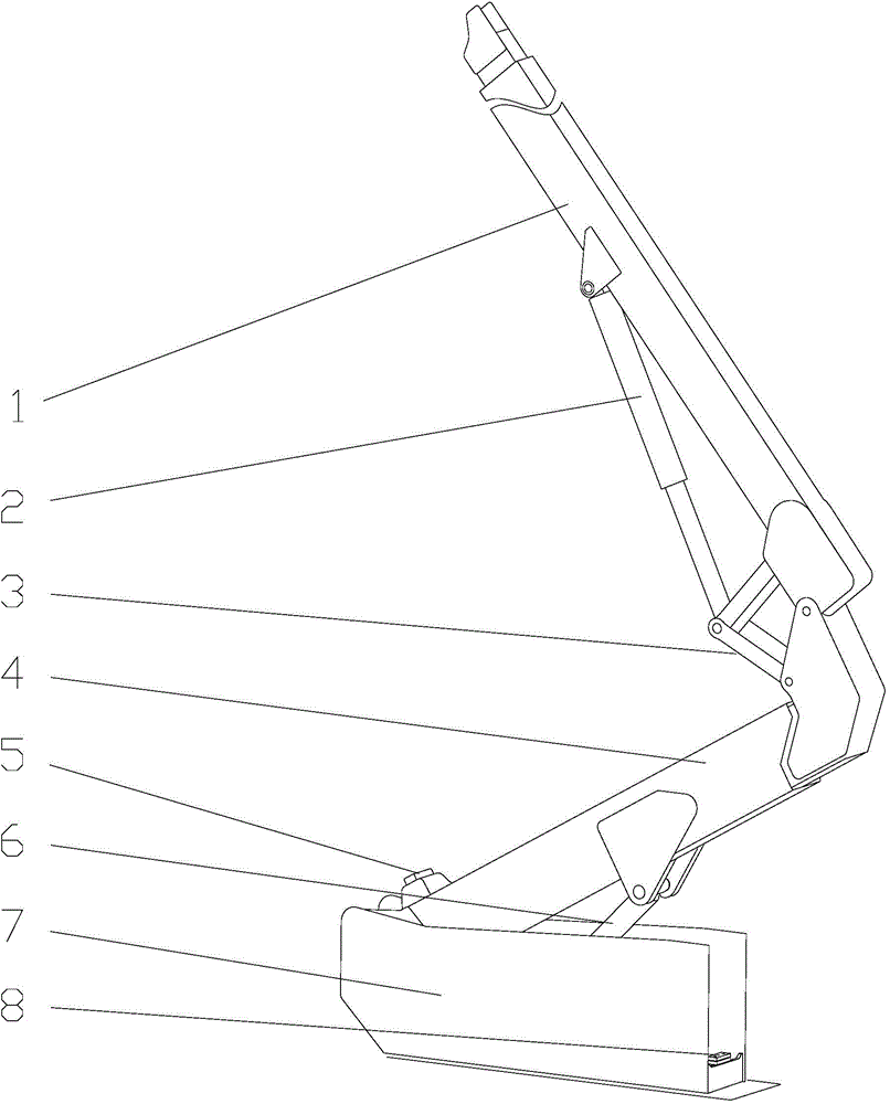 Storage type folding arm rest of aerial work platform