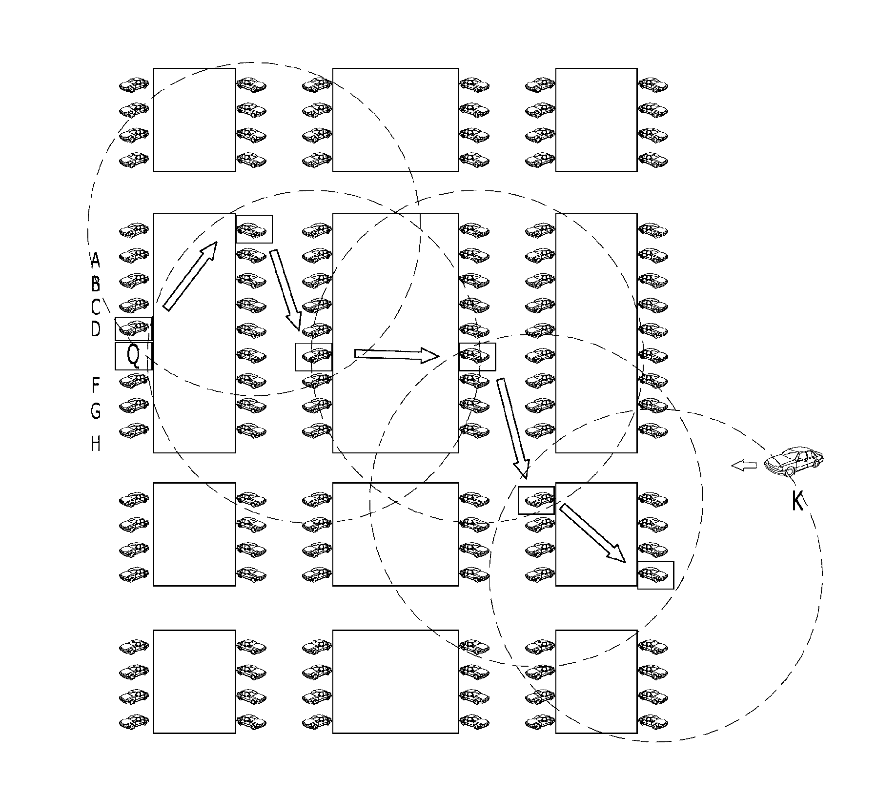 Method and system for providing information about parking space through communication between vehicles