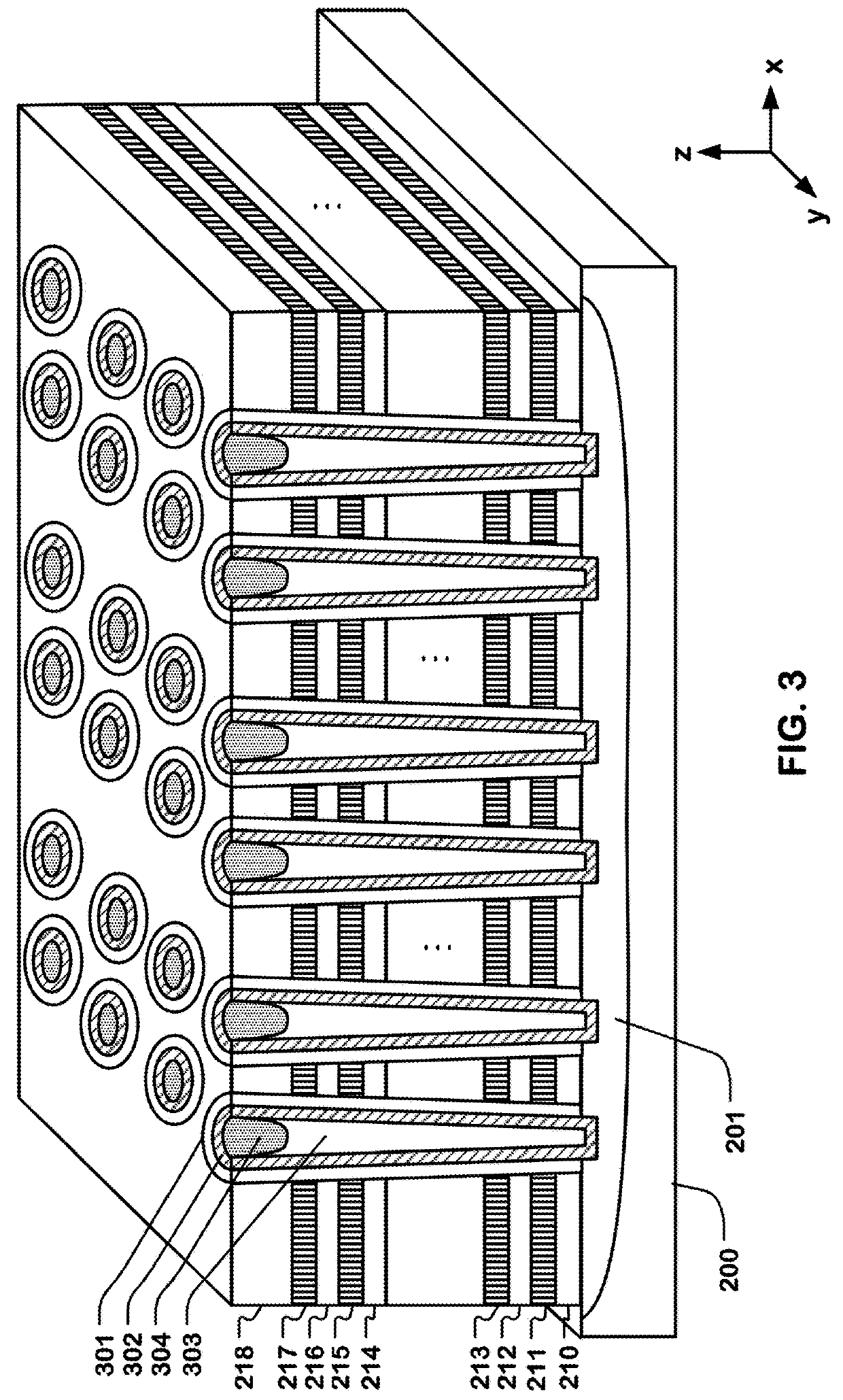 Integrated circuit device with layered trench conductors