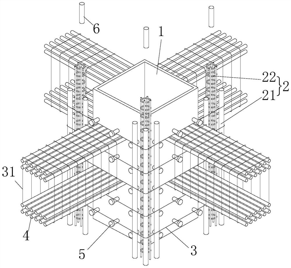 Auxiliary vibrating framework of stiff structural column and construction method based on framework