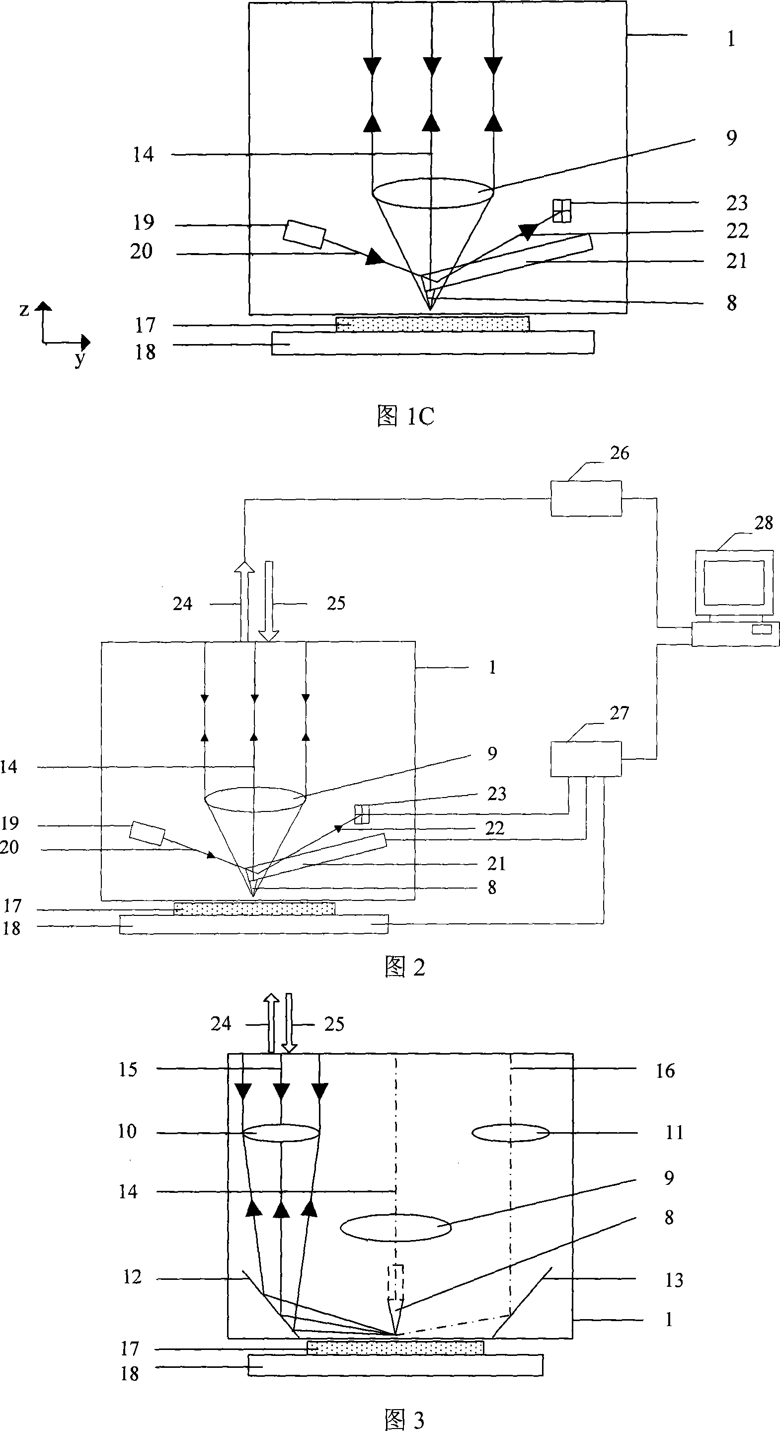 Reflexion type near-field Raman spectrometer instrument head