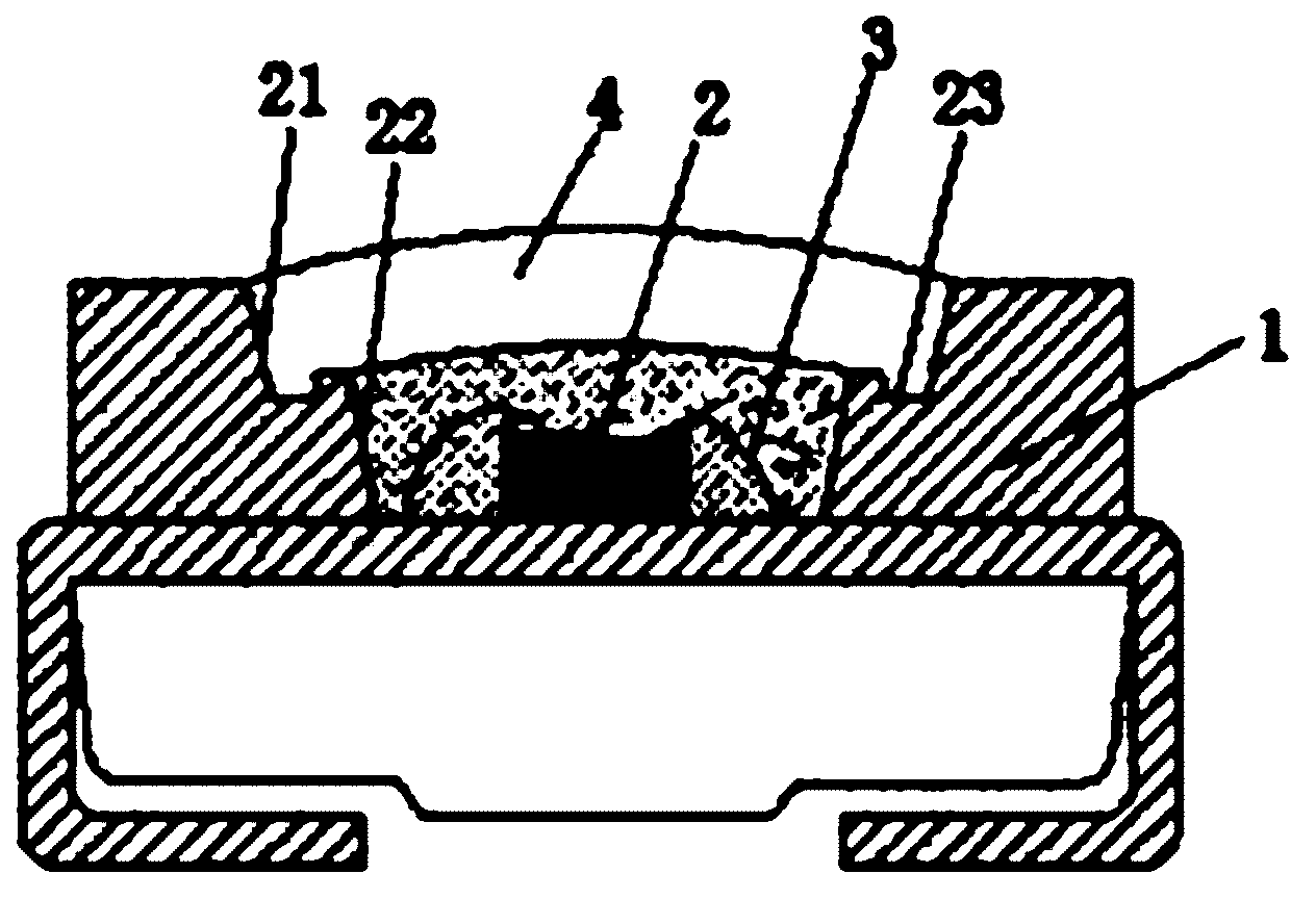 Surface mounting light-emitting diode (LED) with high sealing property and production method thereof