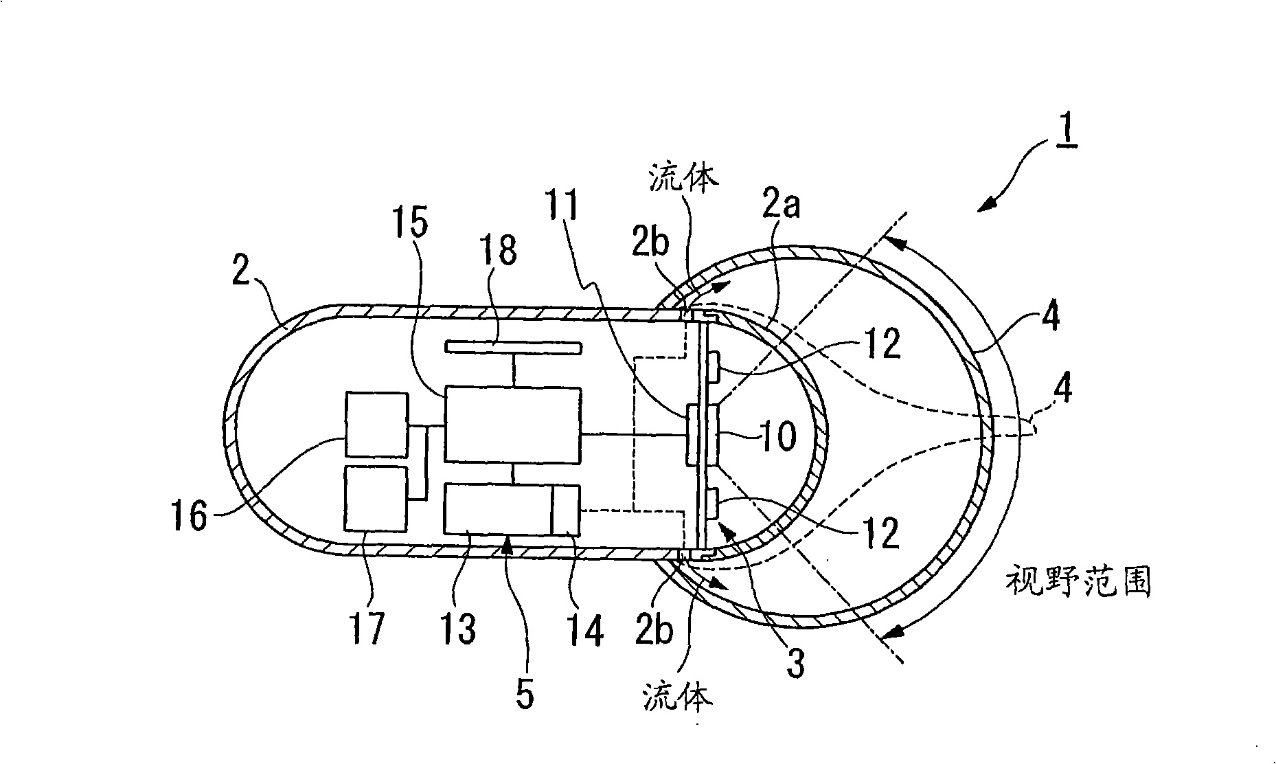 Body inside observation device