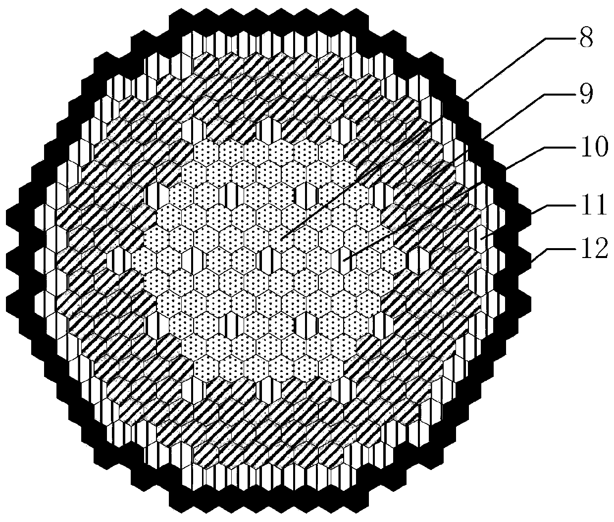 Fuel assembly structure and reactor core structure for enhancing temperature negative feedback of air-cooled fast reactor