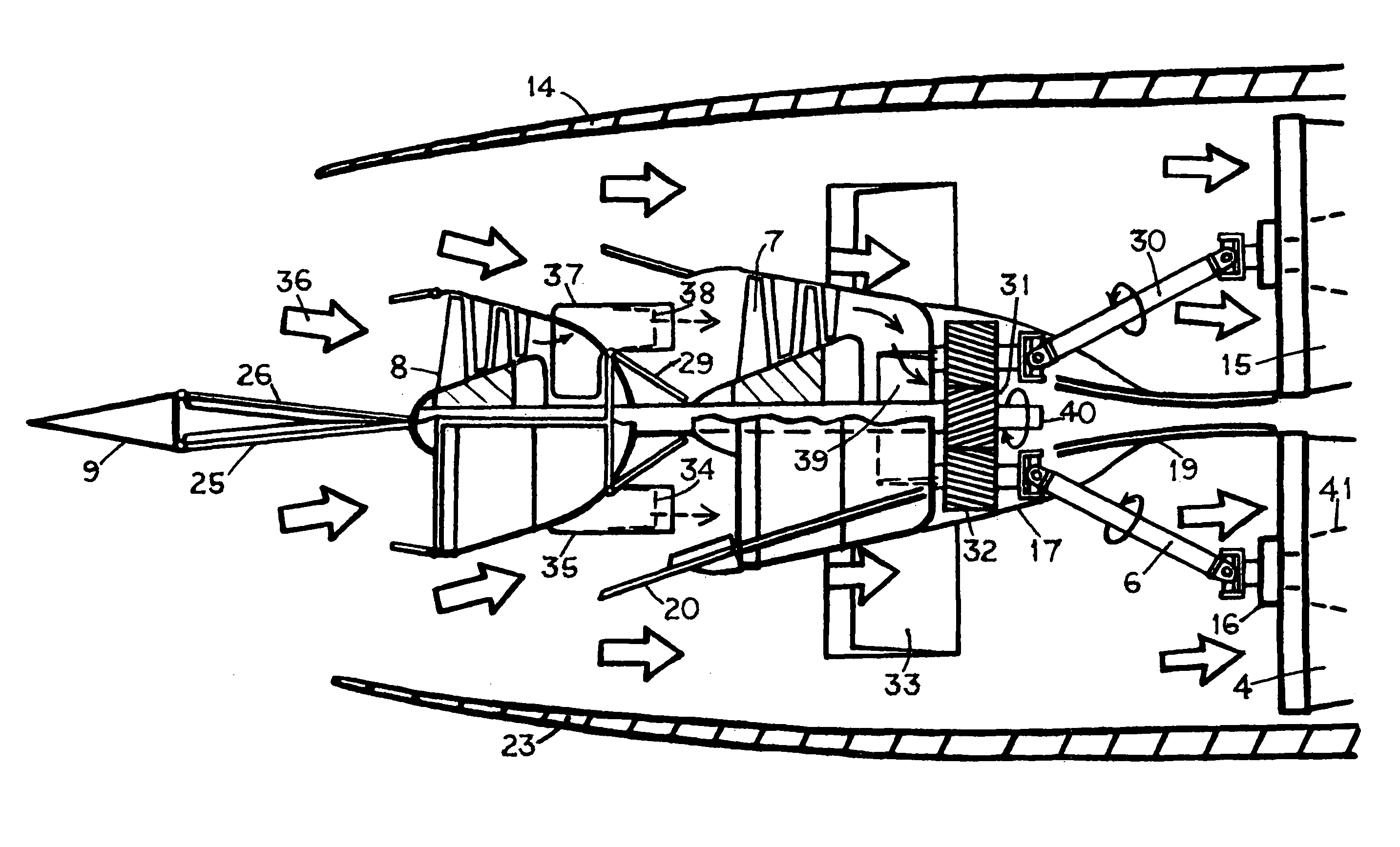 Mass flow increase at takeoff in supersonic airliner