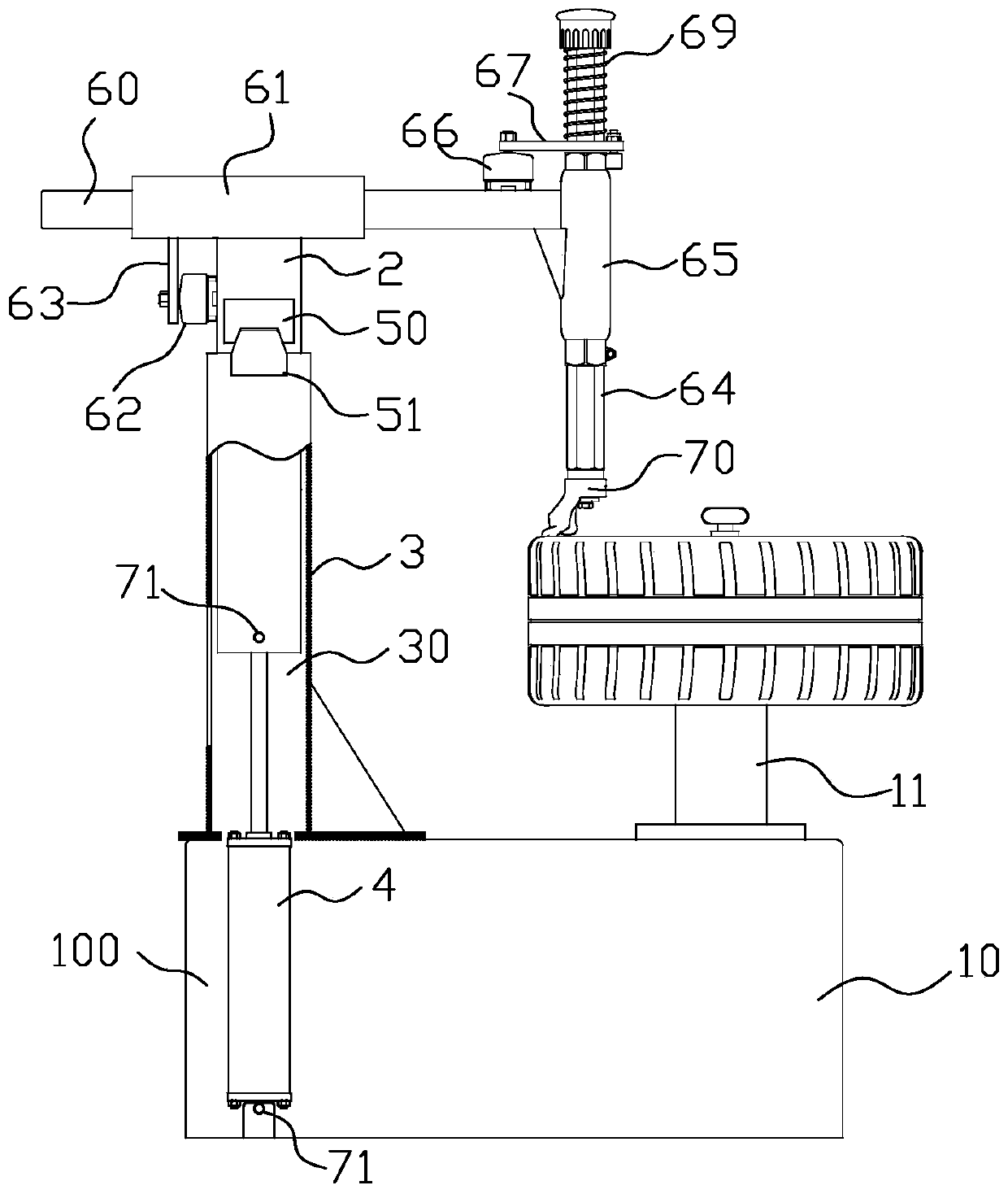 Tire disassembling and assembling machine