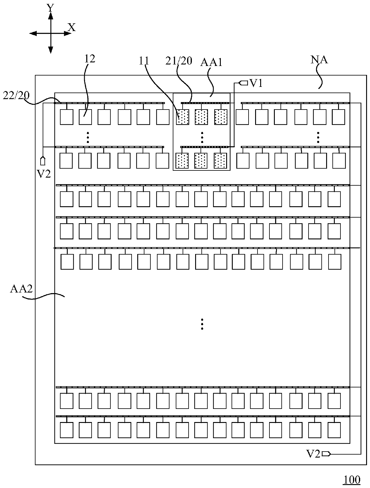 Display panel, display device and reference voltage value determination method and device