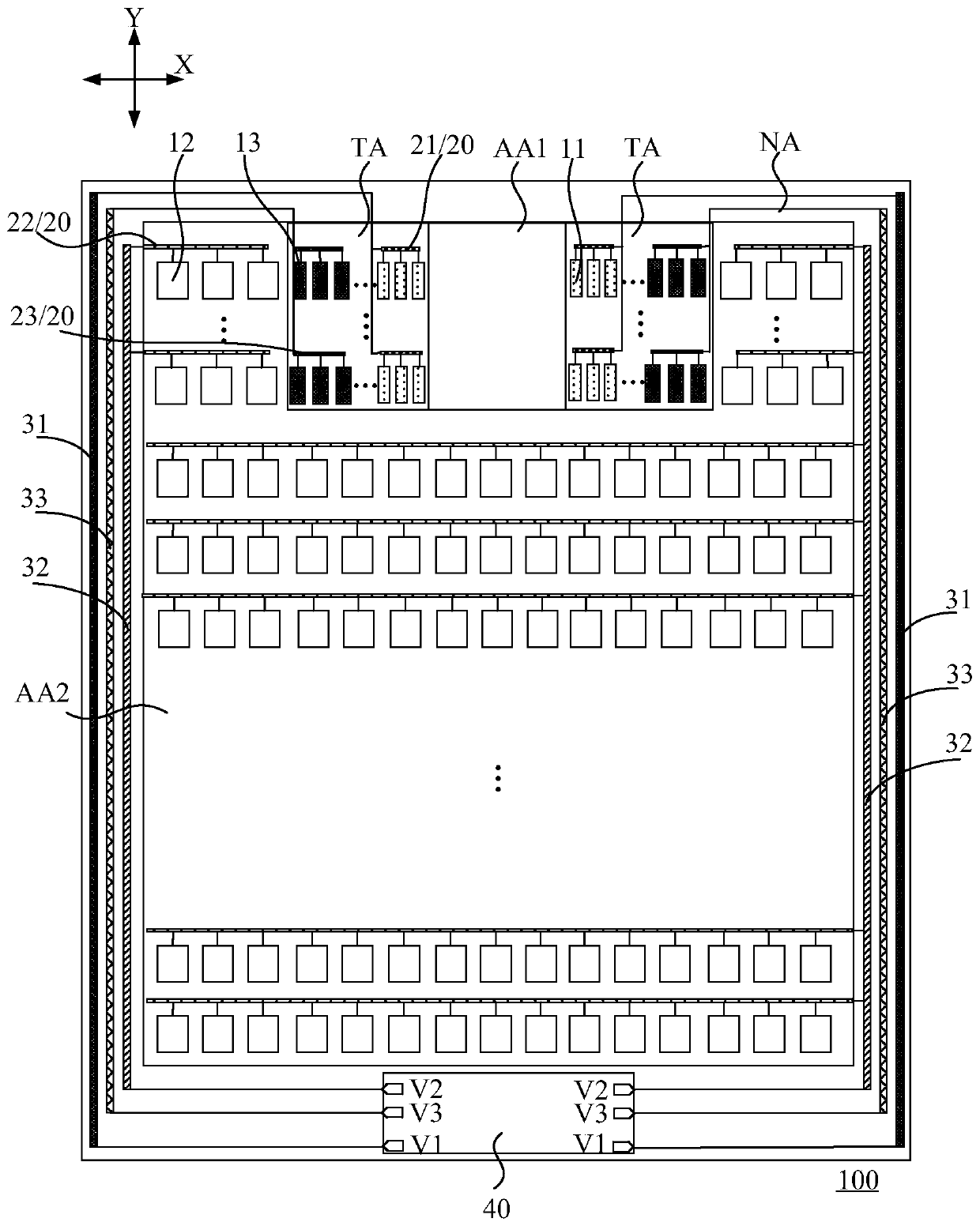 Display panel, display device and reference voltage value determination method and device