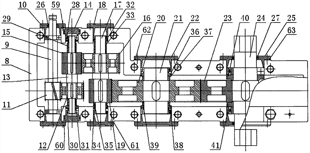 A kind of transmission mechanism of tillage machine used in shed