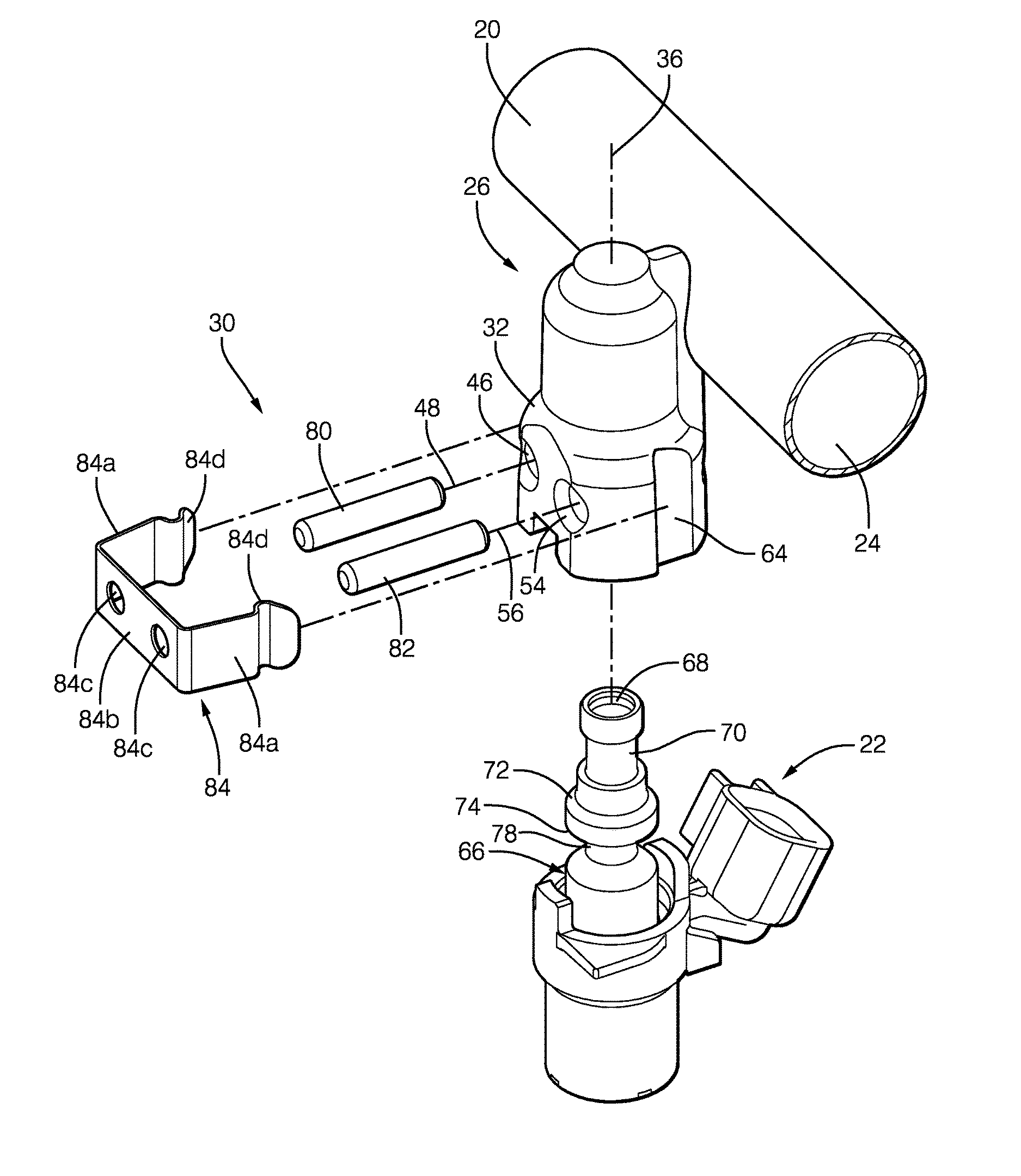 Arrangement for retaining a fuel injector to a fuel rail socket