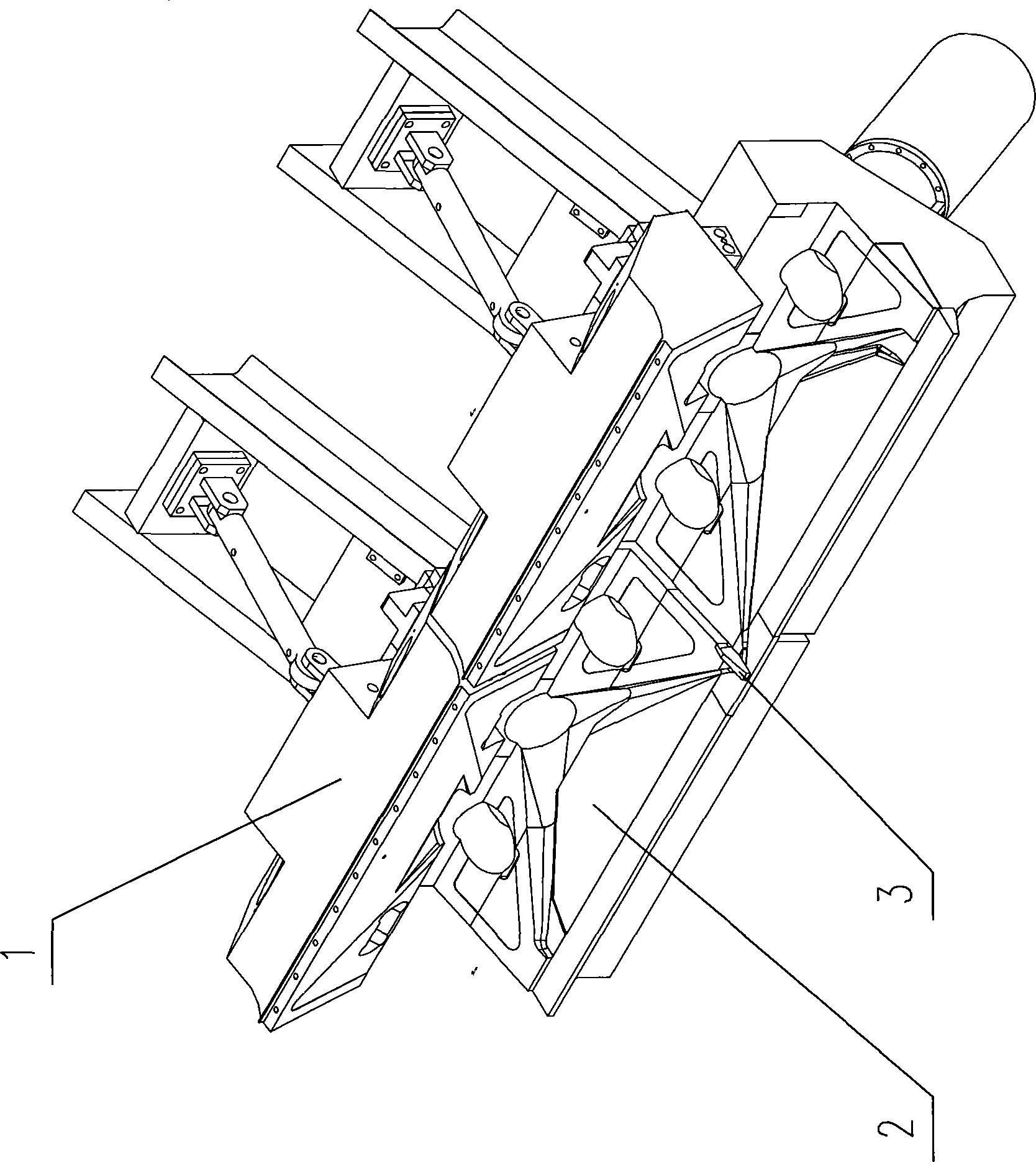 Unsymmetrical compound machine heads of passageway of wide rubber sheet extruder