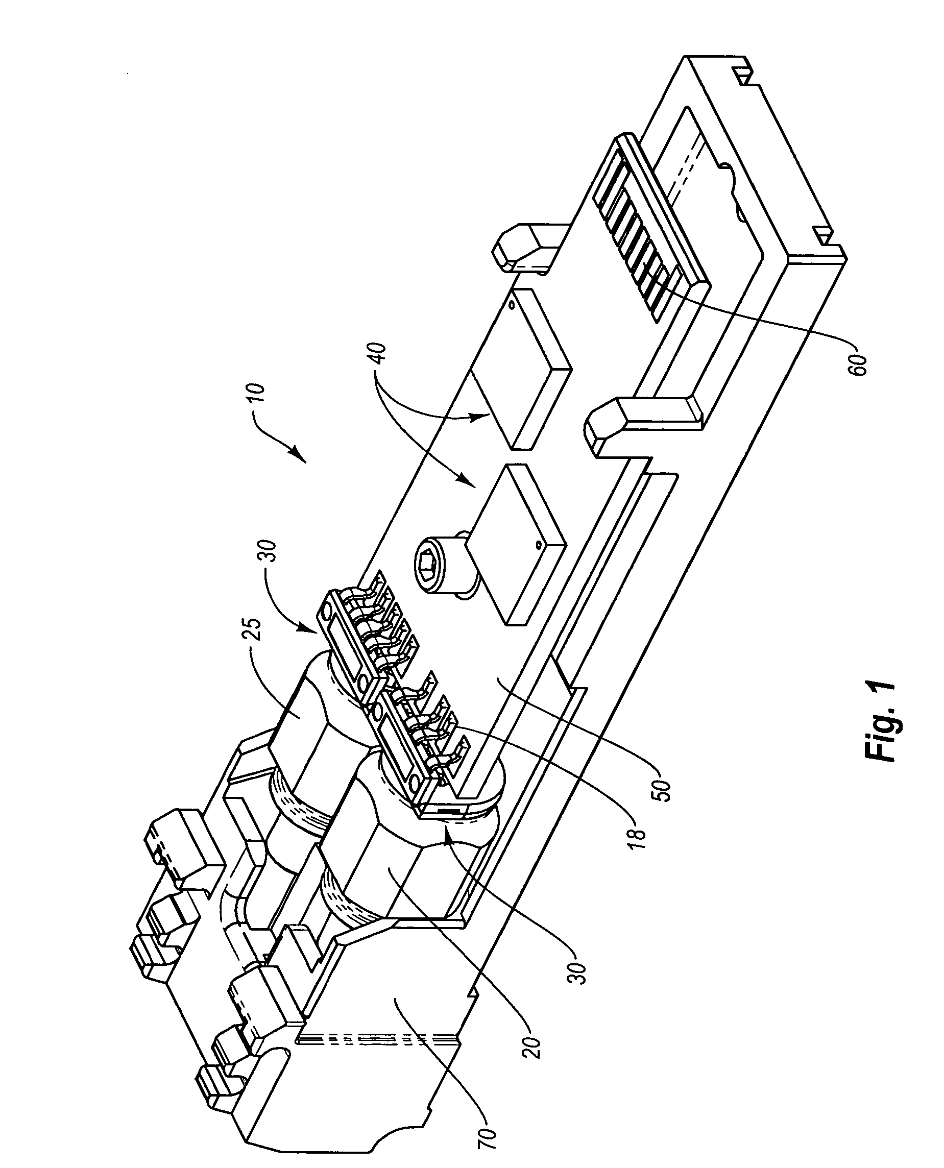 Integrated focusing and reflecting structure in an optical assembly