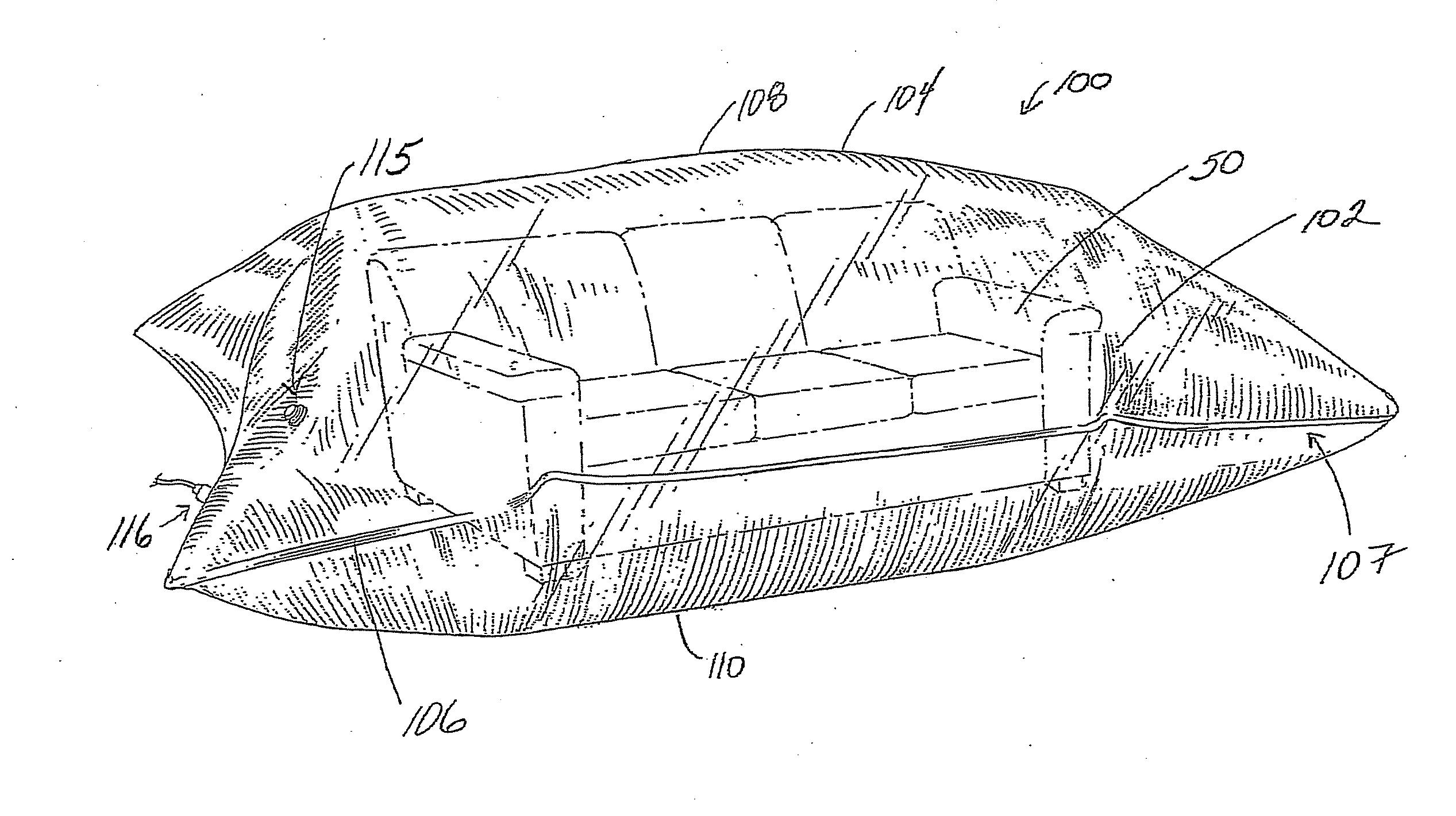 Inflatable portable treatment device