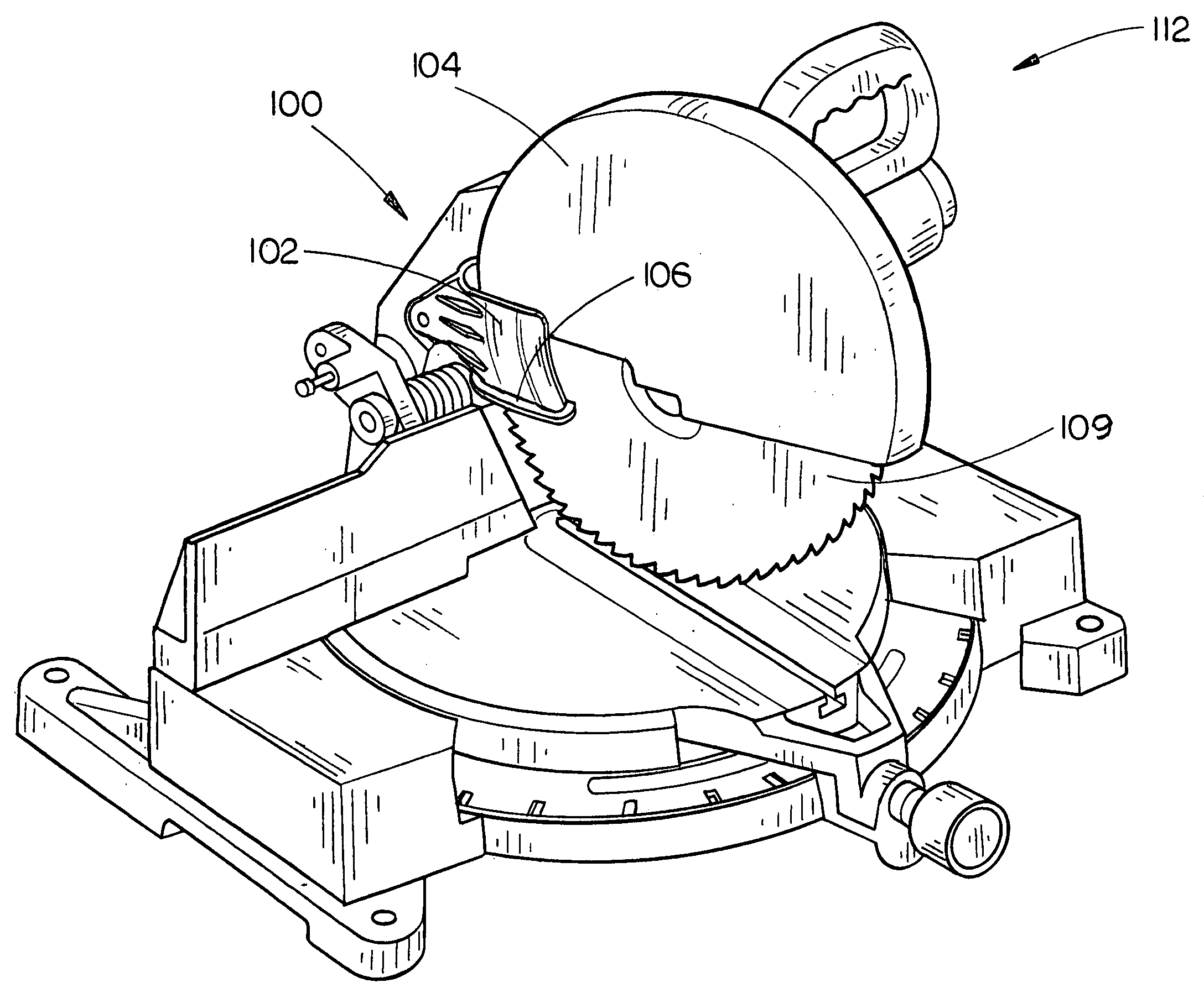 Pivoting rear blade guard