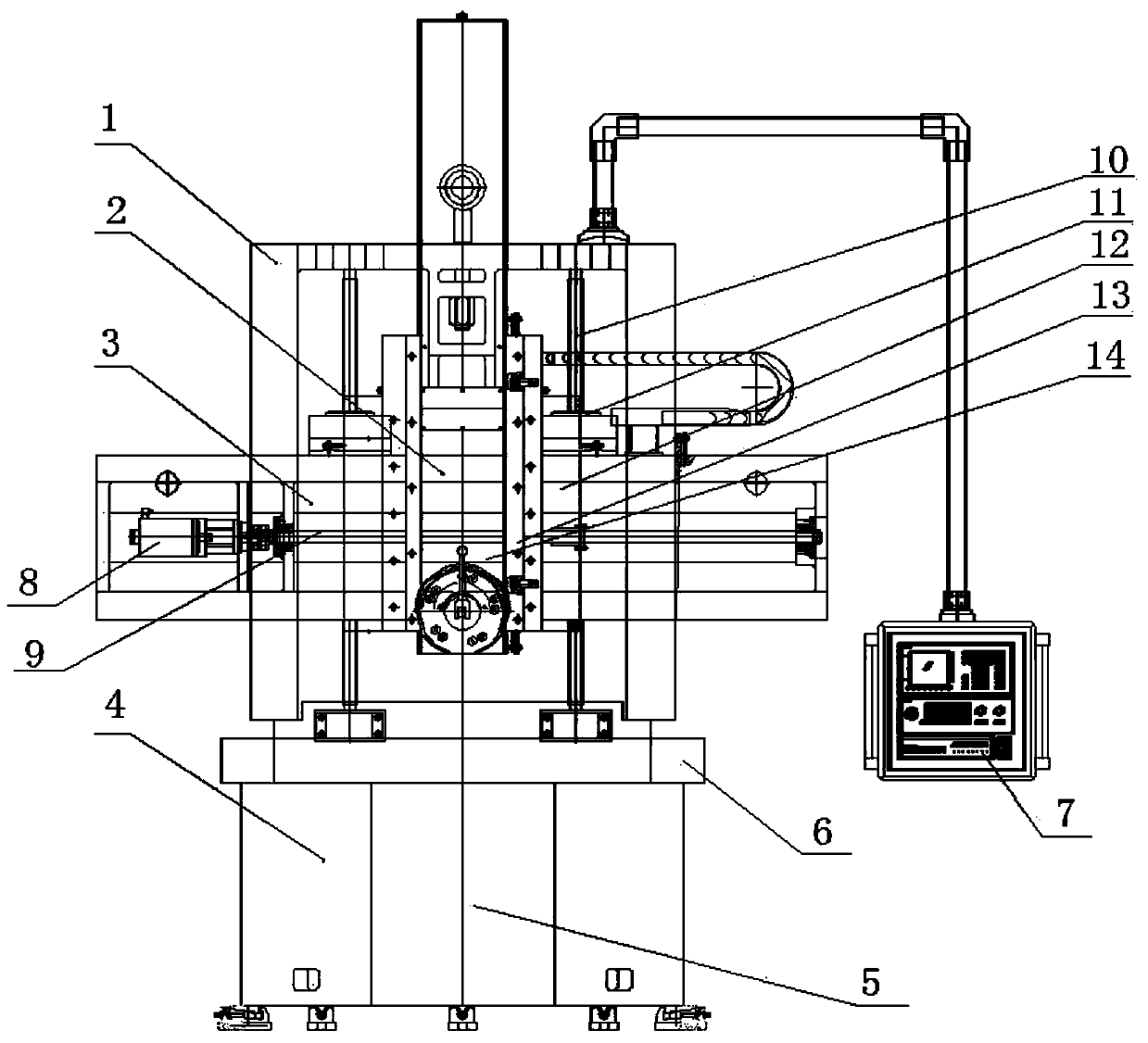 Permanent magnet motor driven vertical lathe