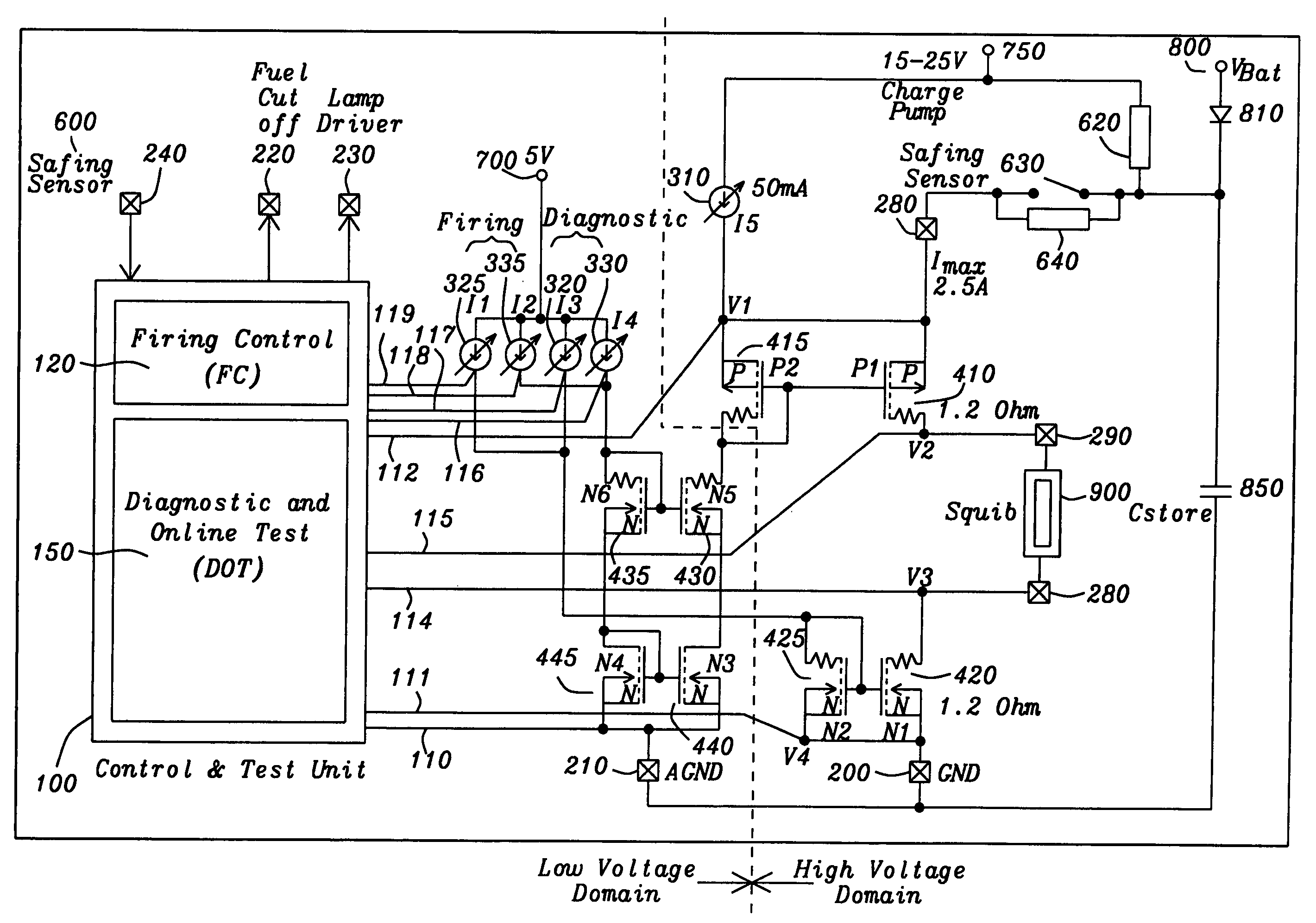 Squib driver for airbag application