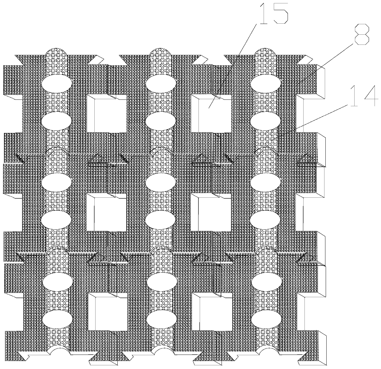 Multi-function riparian biodiversity maintenance structure and construction method thereof