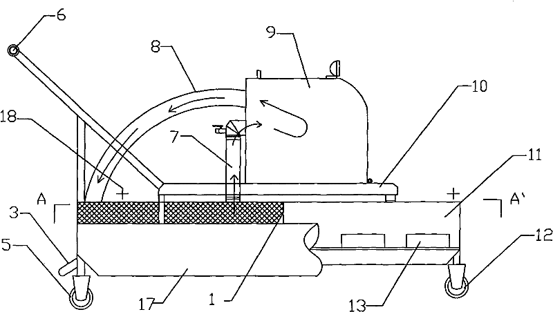 Floating barrel duckbilled lotus root digging machine