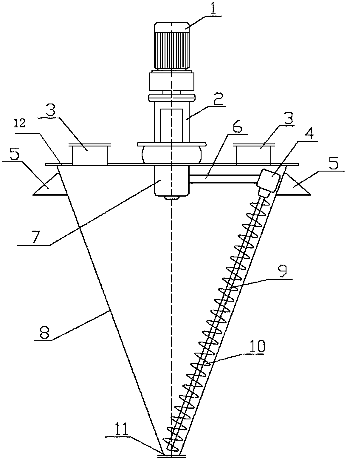 Screw type conical reaction kettle