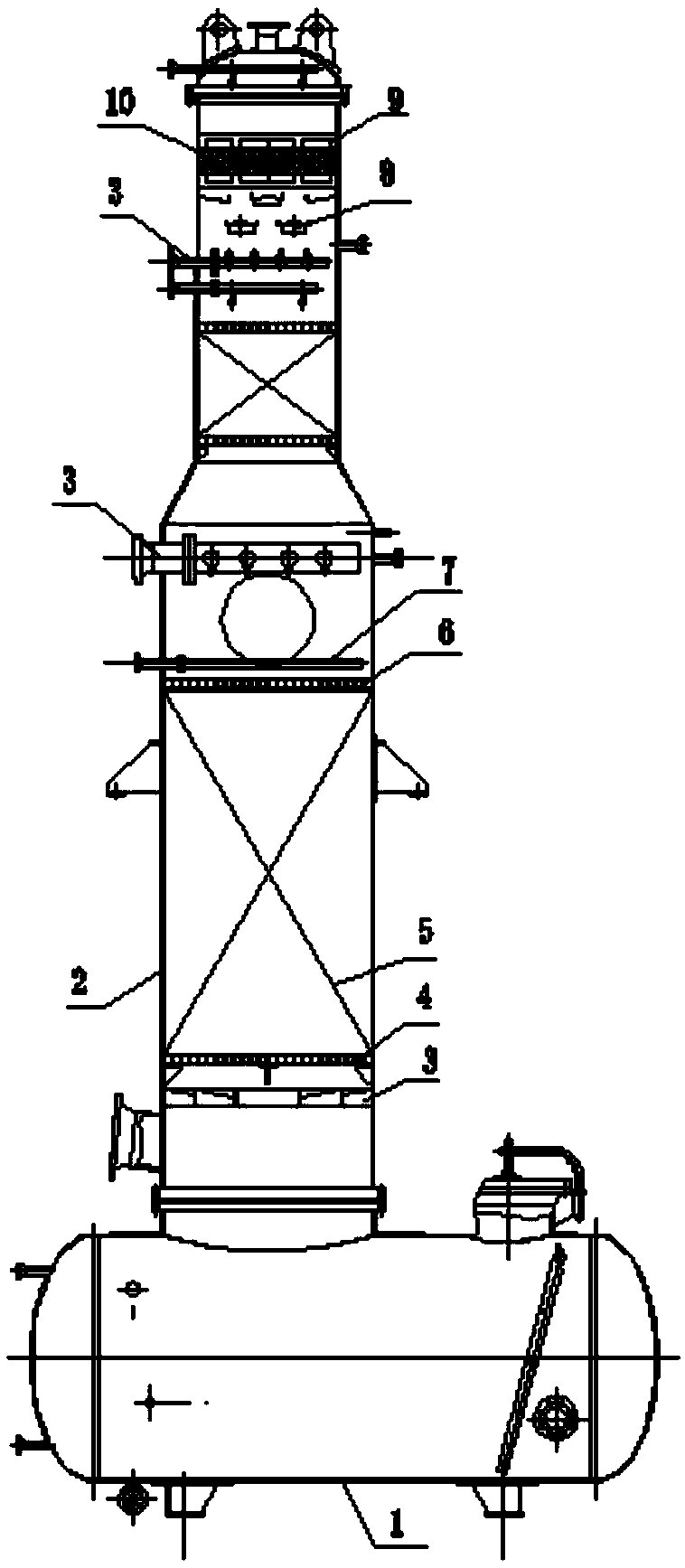 Recycling treatment method of tail gas from industrial-tungsten smelting process