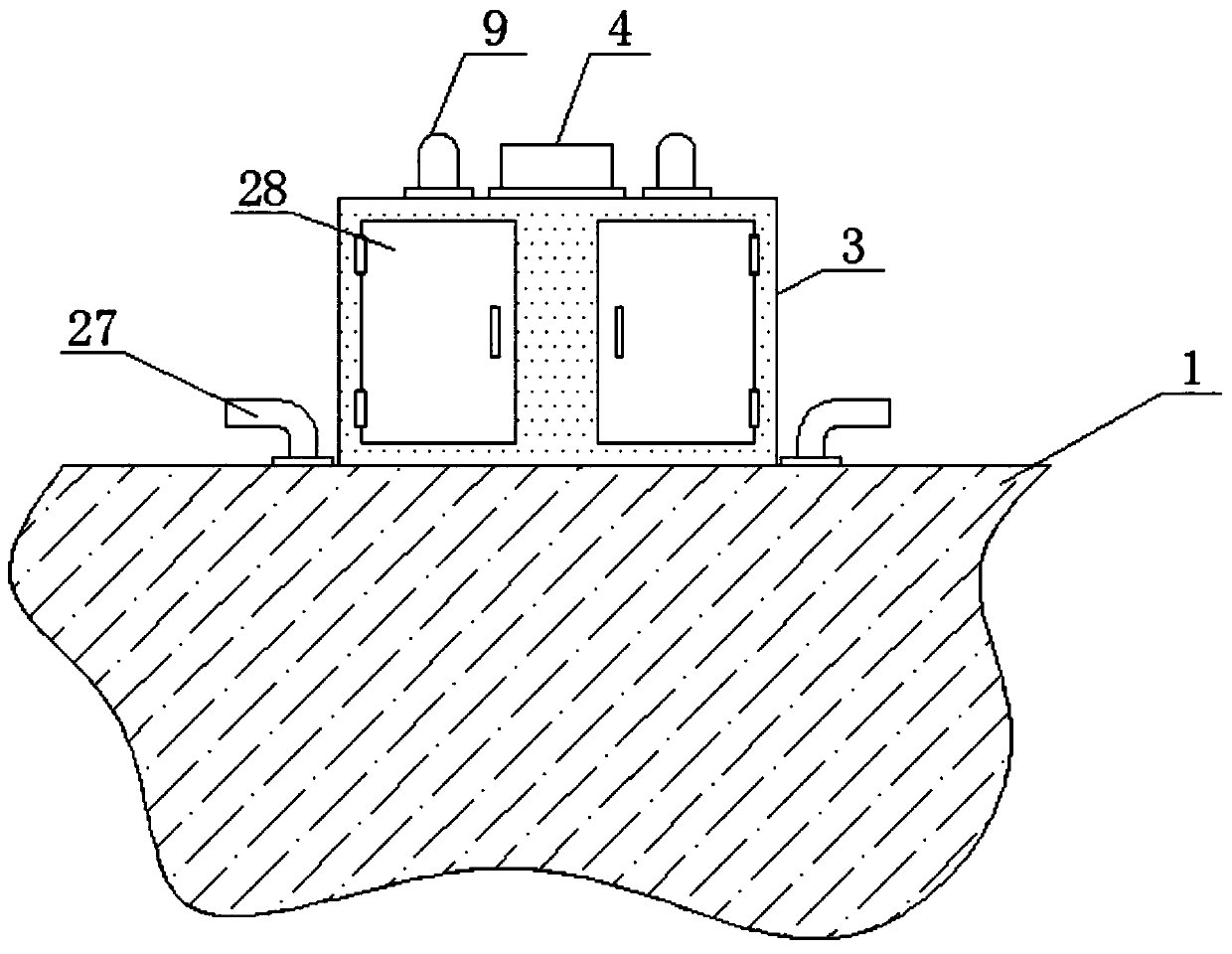 Pit-type magnetic tile drying room structure