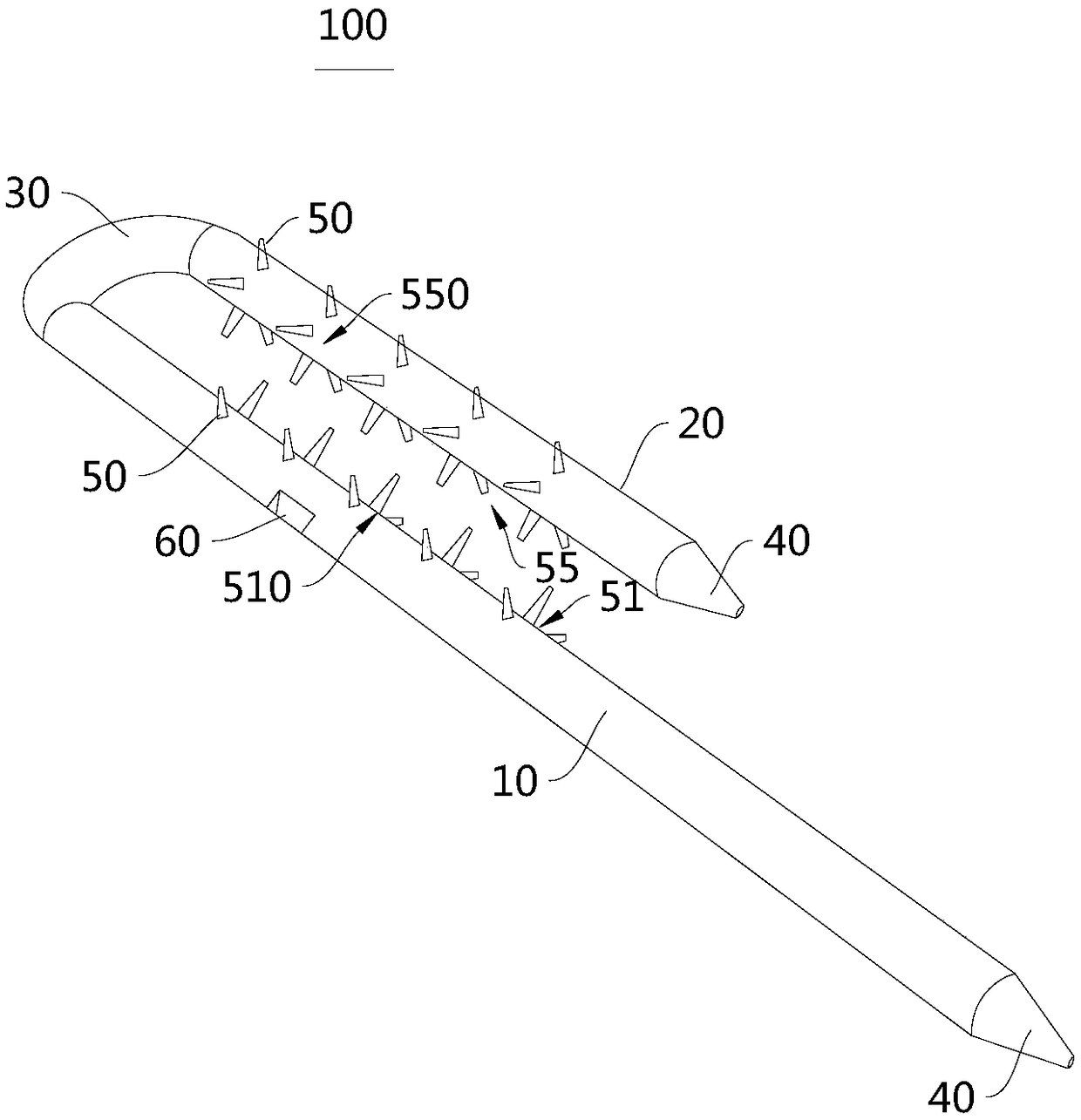 Eta-shaped nail for coral and application of eta-shaped nail