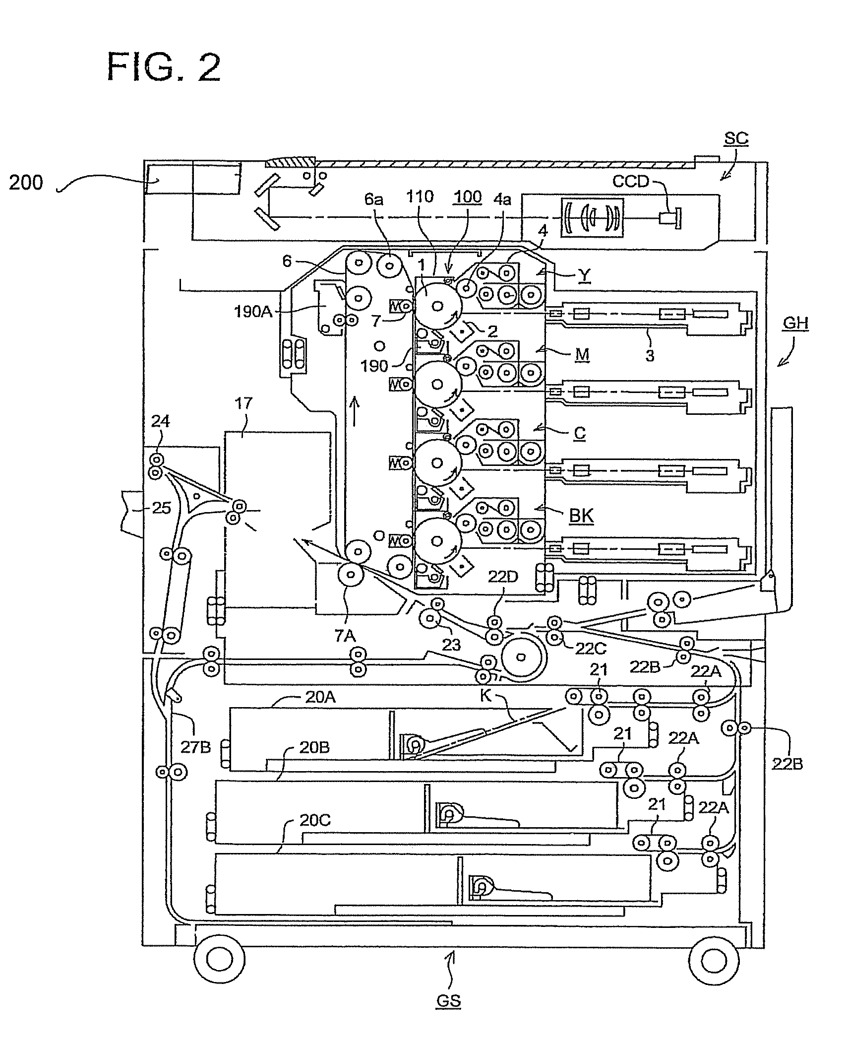 Image forming apparatus having a fixing device for fixing toner image formed on a sheet by an endless fixing belt engaged with a fixing roller