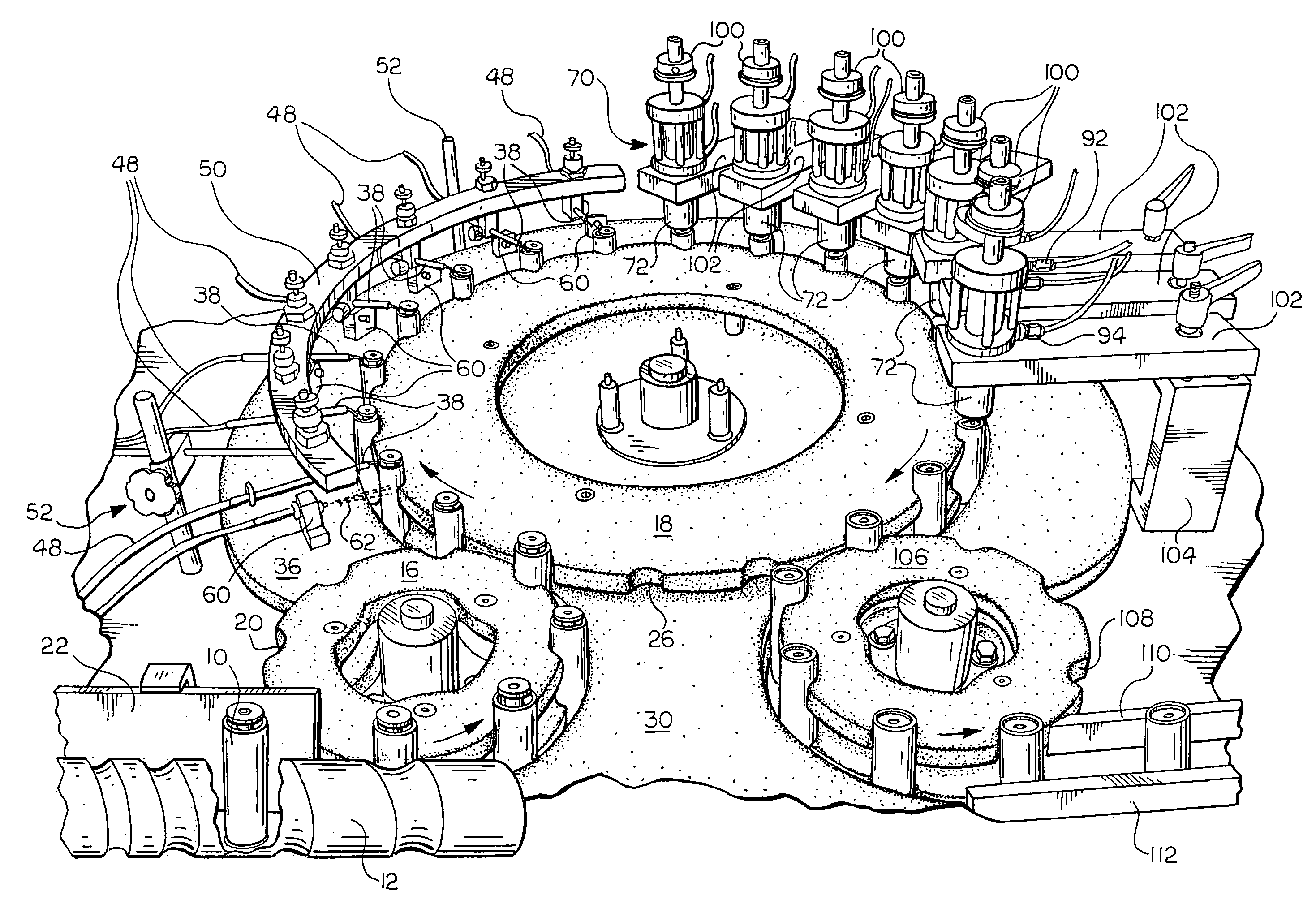 System for filling and closing fluid containing cartridges