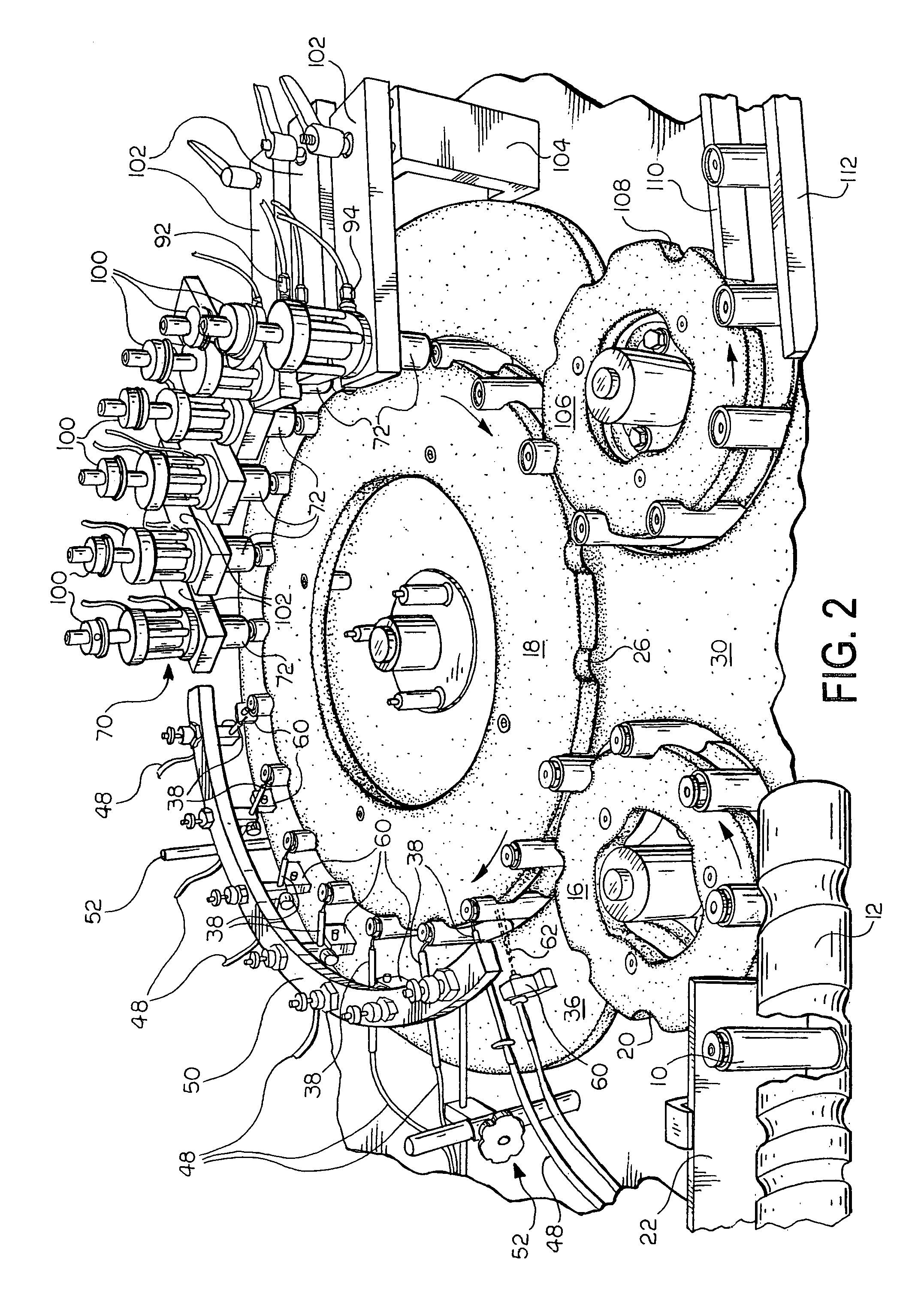 System for filling and closing fluid containing cartridges