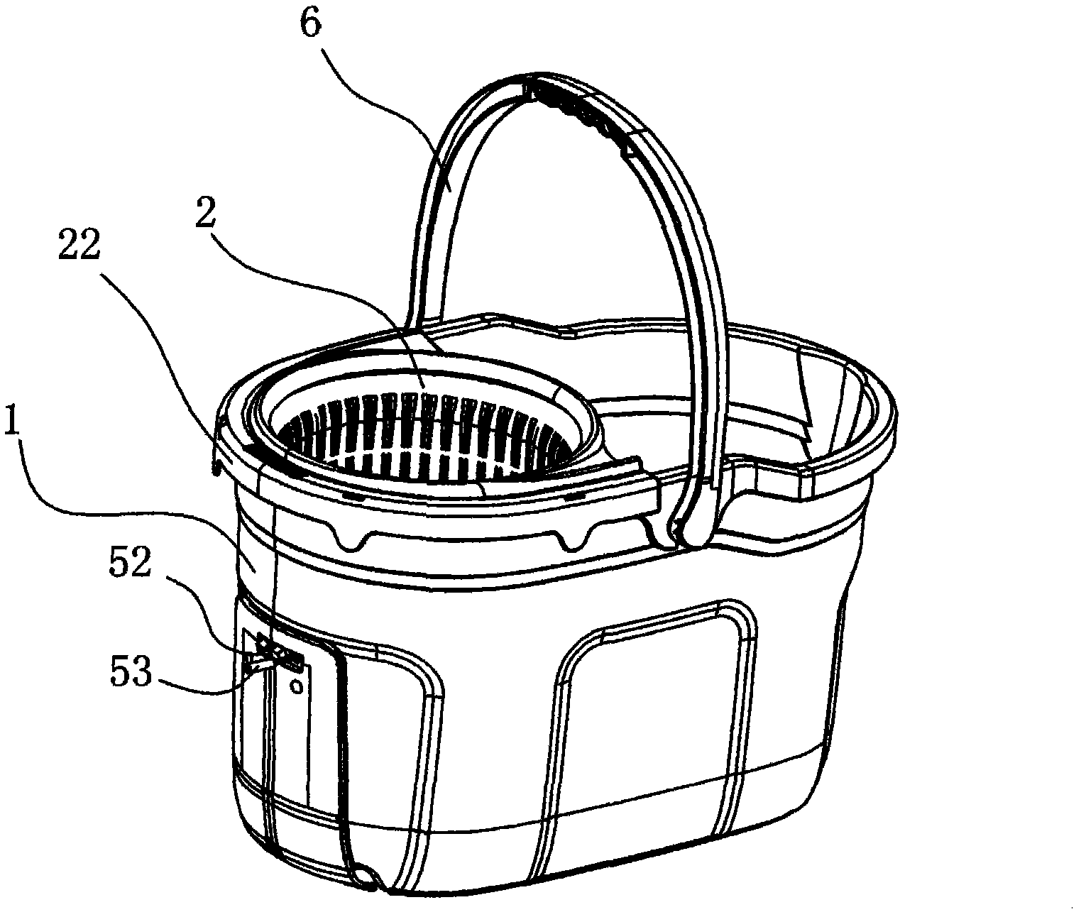 A method for automatic cleaning and drying of a mop and a double-tube mop bucket for implementing the method