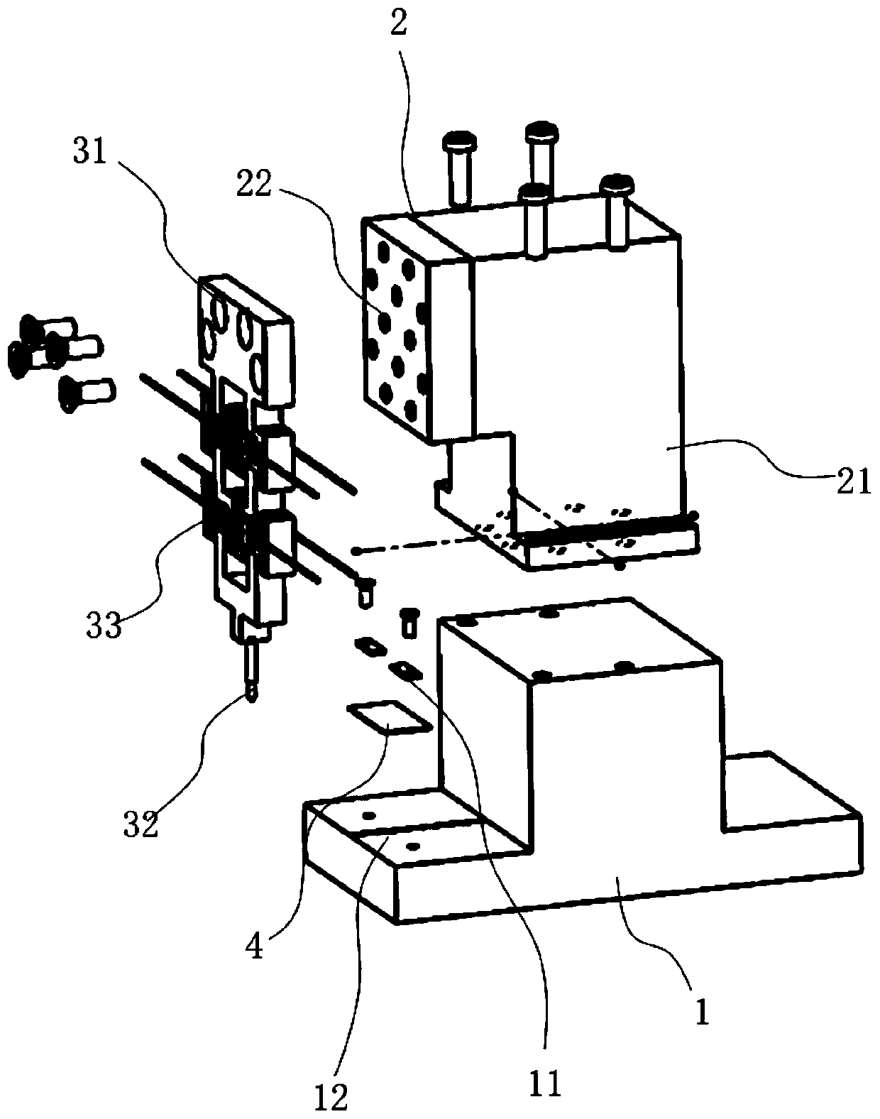 Honeycomb amplification type fiber push-out device and working method thereof