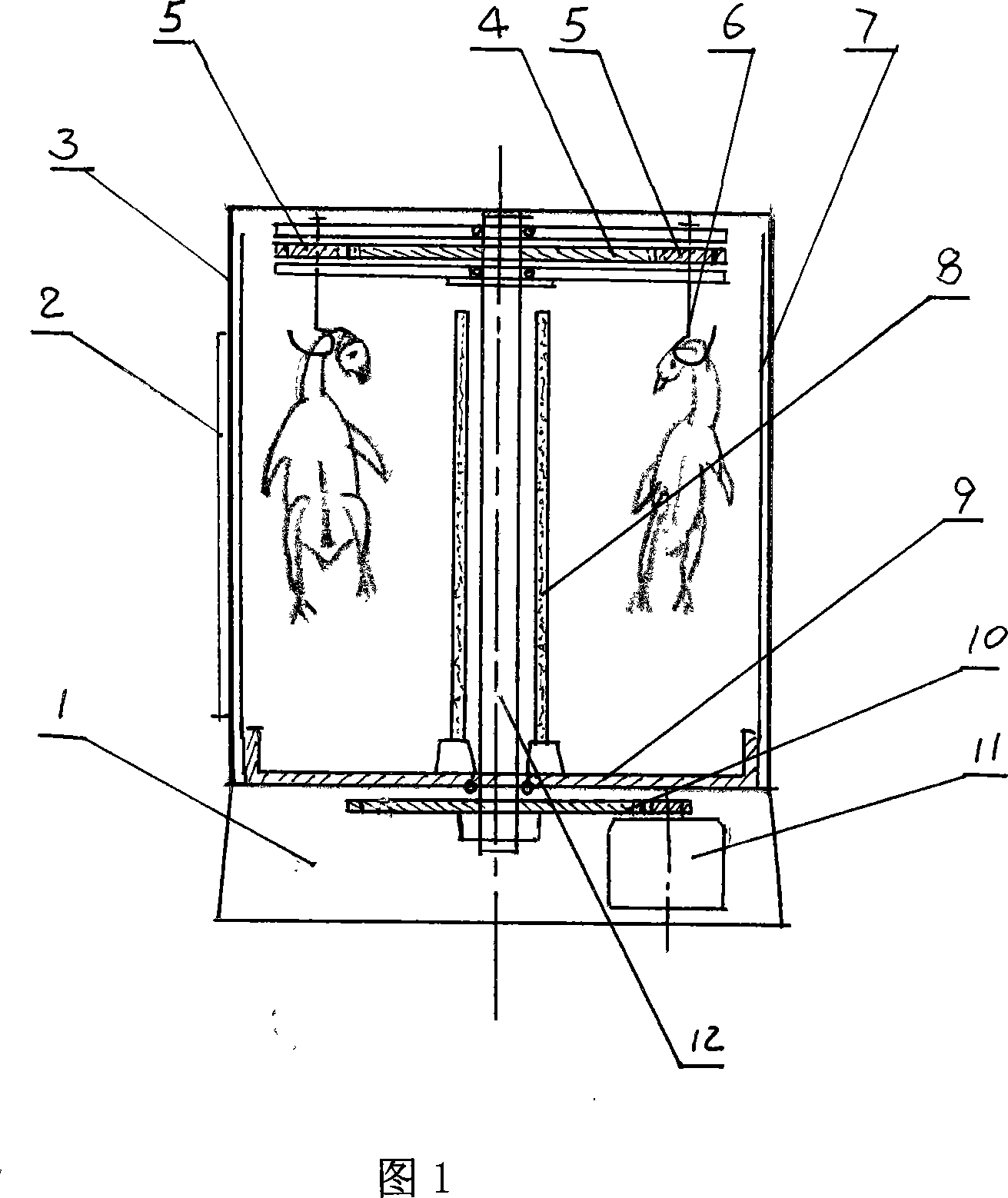 Hanging and rotating type baking oven