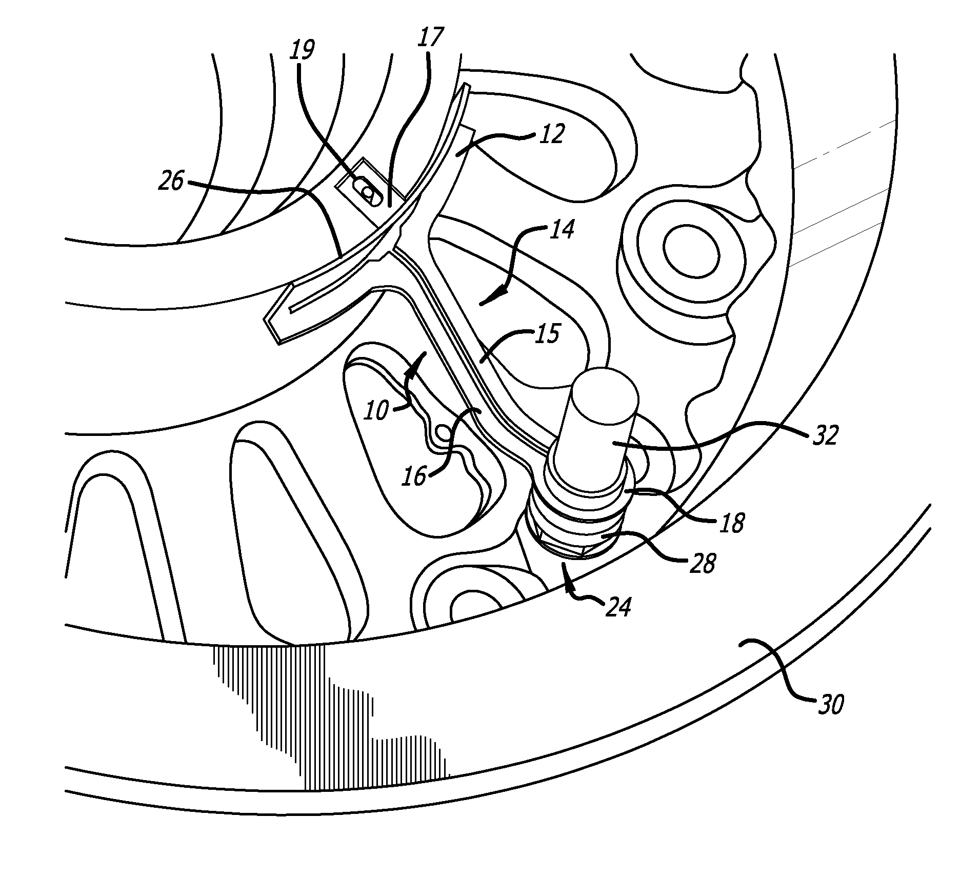 Aircraft tire pressure loop link