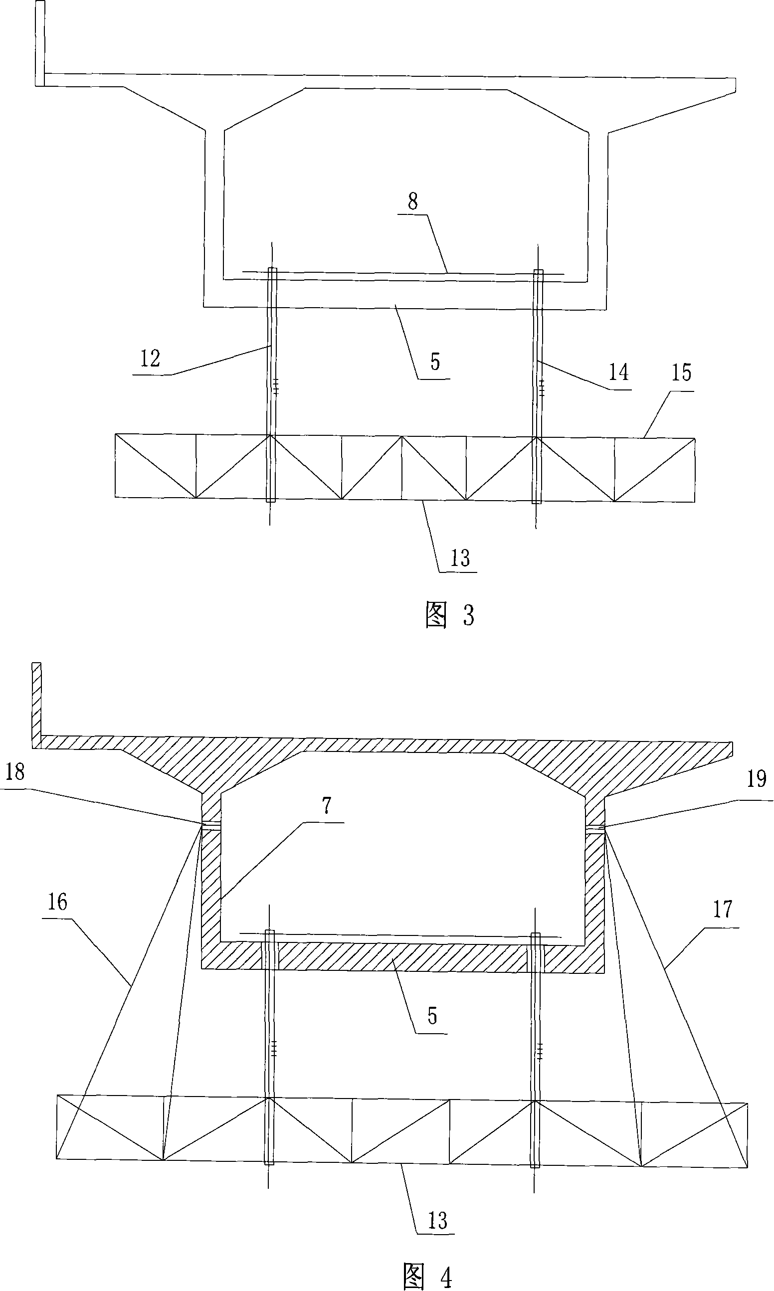 Method for setting up box-type bridge body maintain engineering box outer hanging falsework