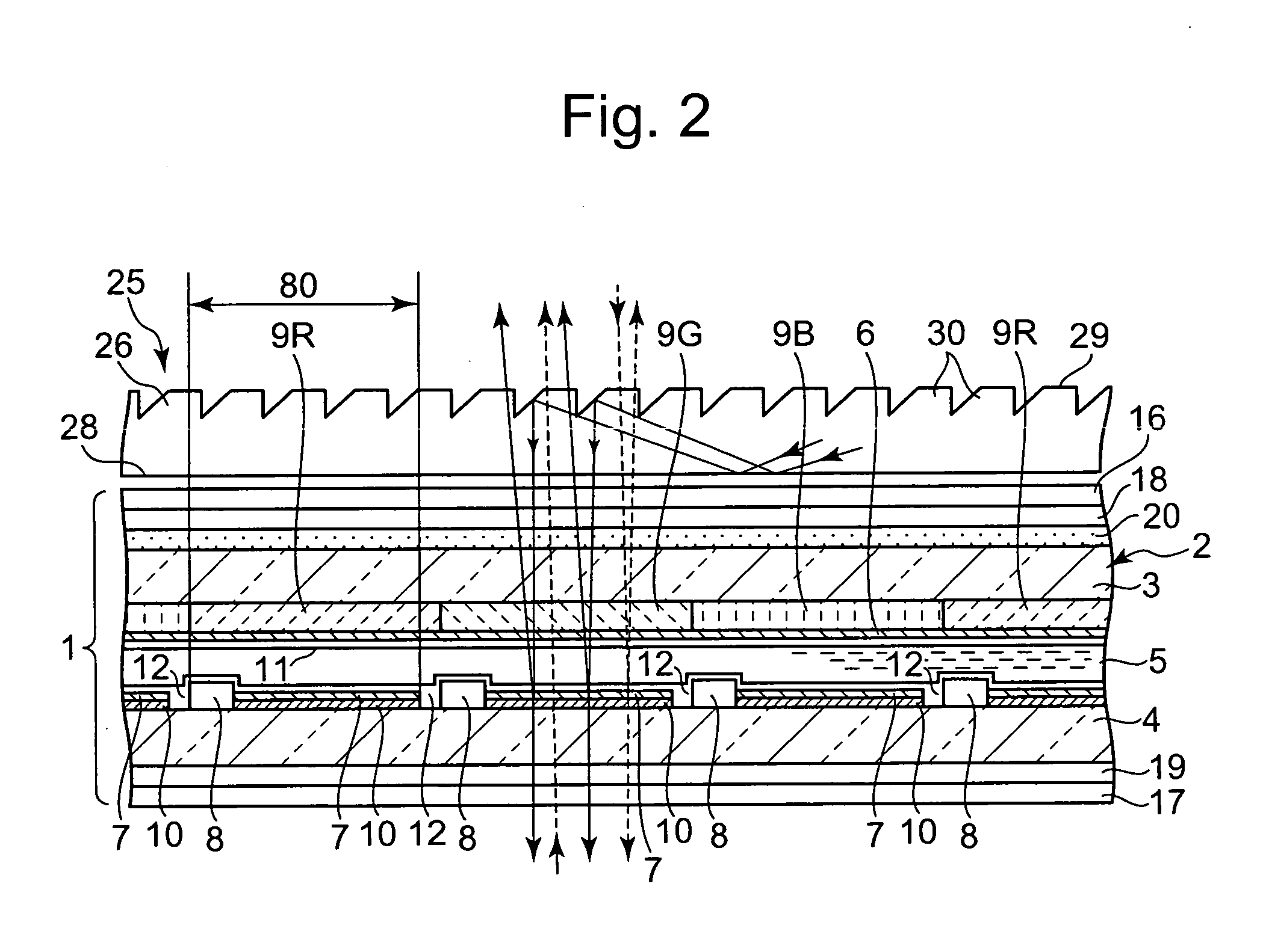 Liquid crystal display device viewable from both surfaces and portable apparatus using same