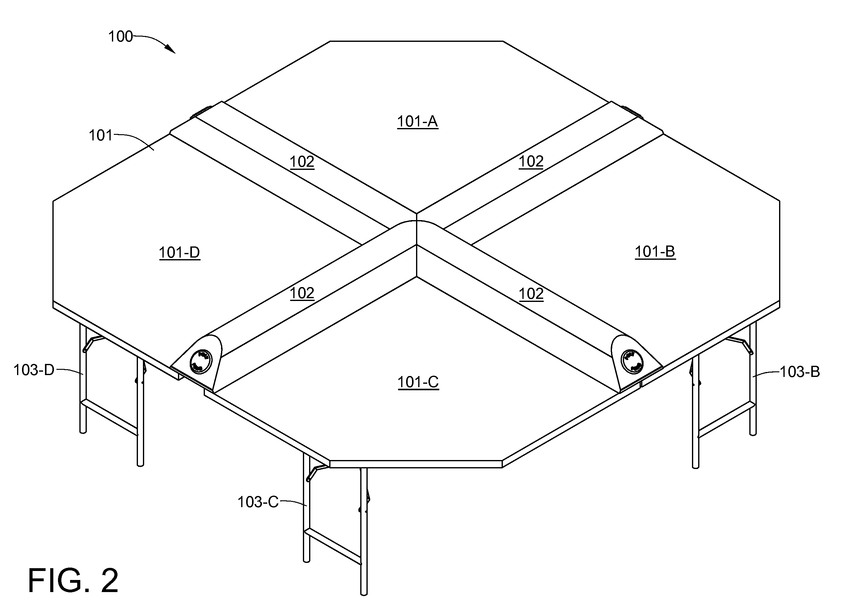 Table tennis game having a playing surface divided into multiple independent playing stations by intersecting rigid barriers