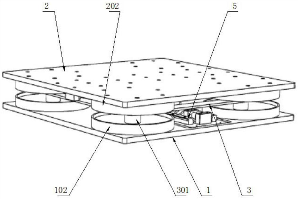 Double-curved-surface isolation platform