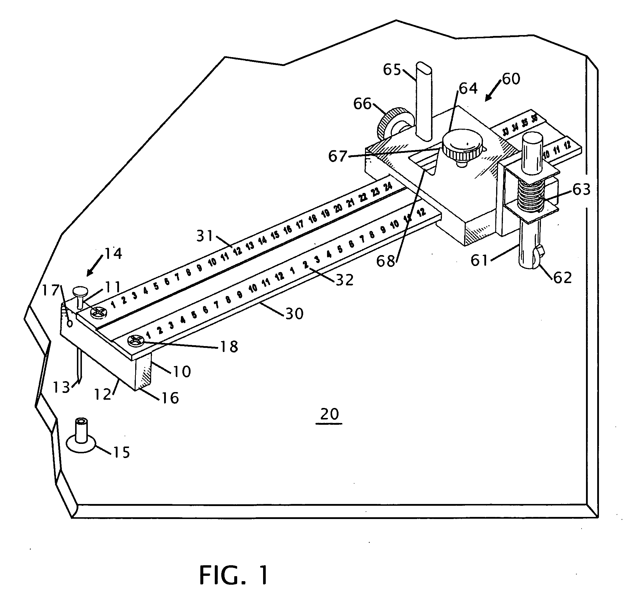 Flat compass for marking large arcsand circles