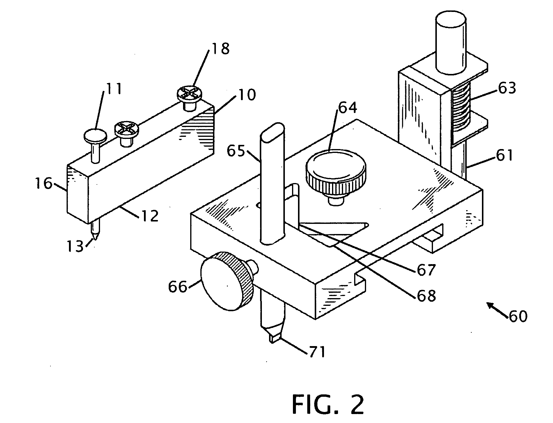 Flat compass for marking large arcsand circles