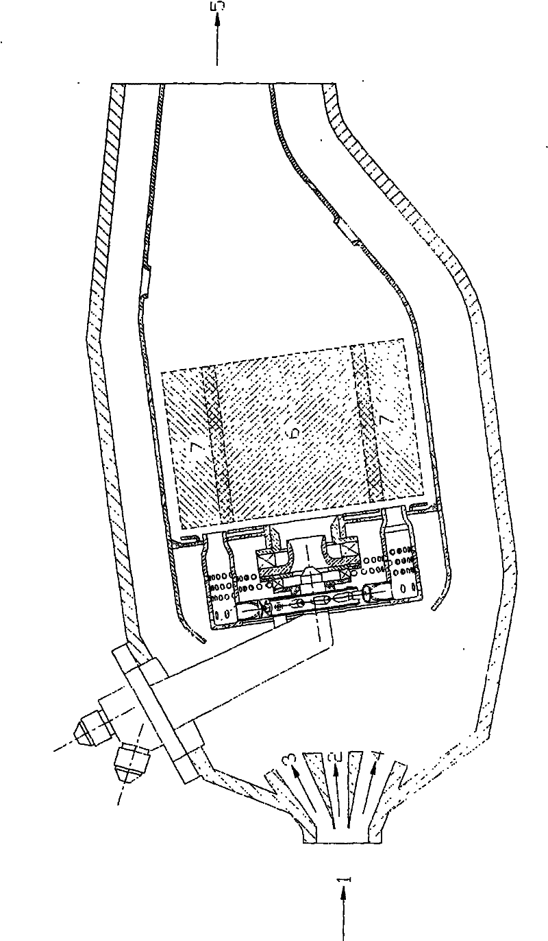 Main combustible stage tangential oil supply premix and pre-evaporation combustion chamber