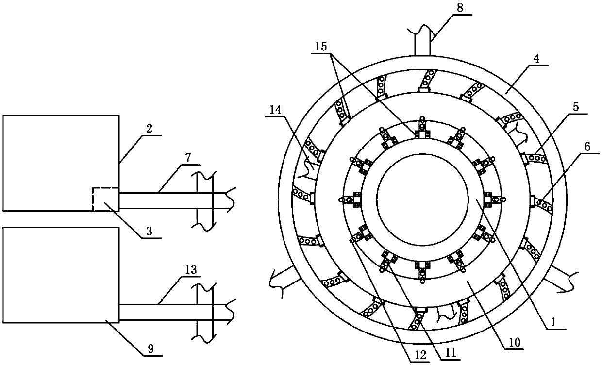 Dust removing device for open pit mine