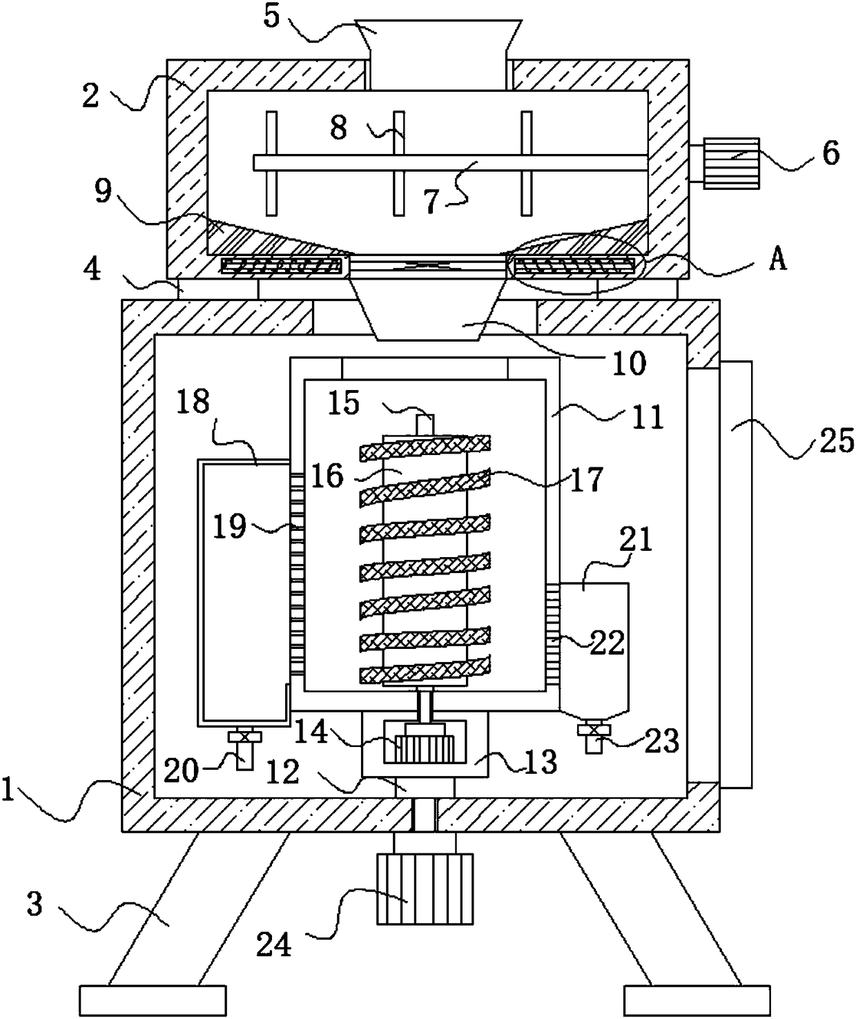 Pressing refining device for tea seed oil processing