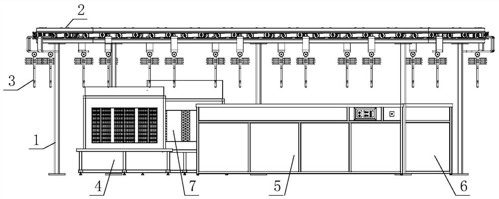 Automatic suspension running water cleaning integrated equipment for slaughtering