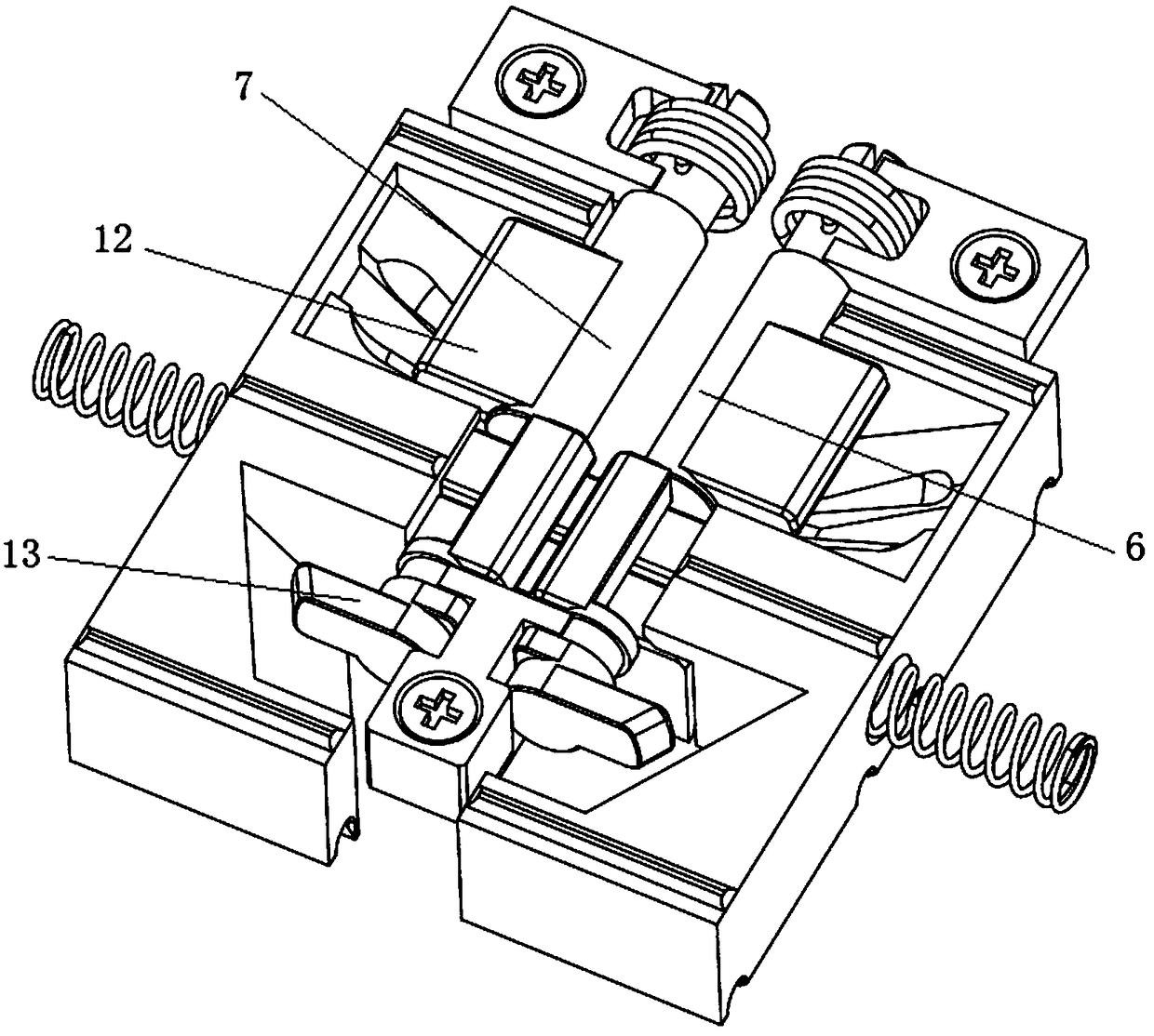 A double self-locking safety door device and a power socket using the safety door device