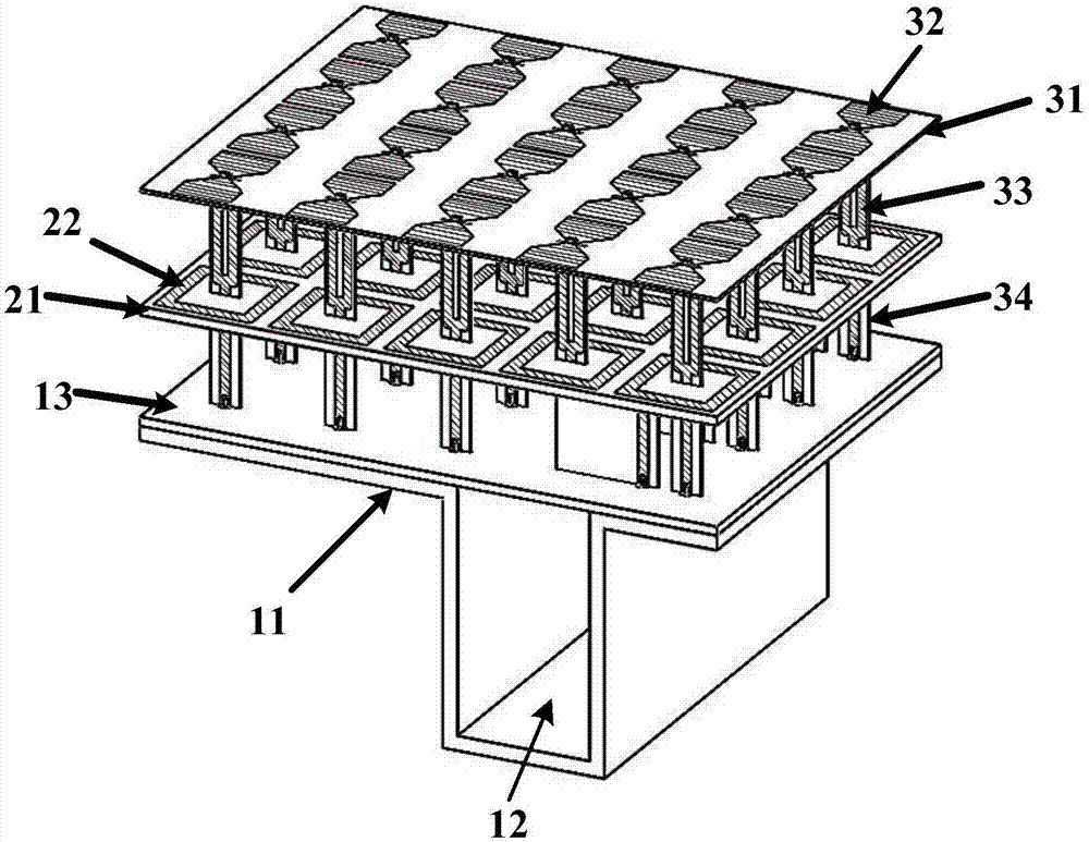 Double frequency dual polarization wide angle scanning co-aperture phased array antenna