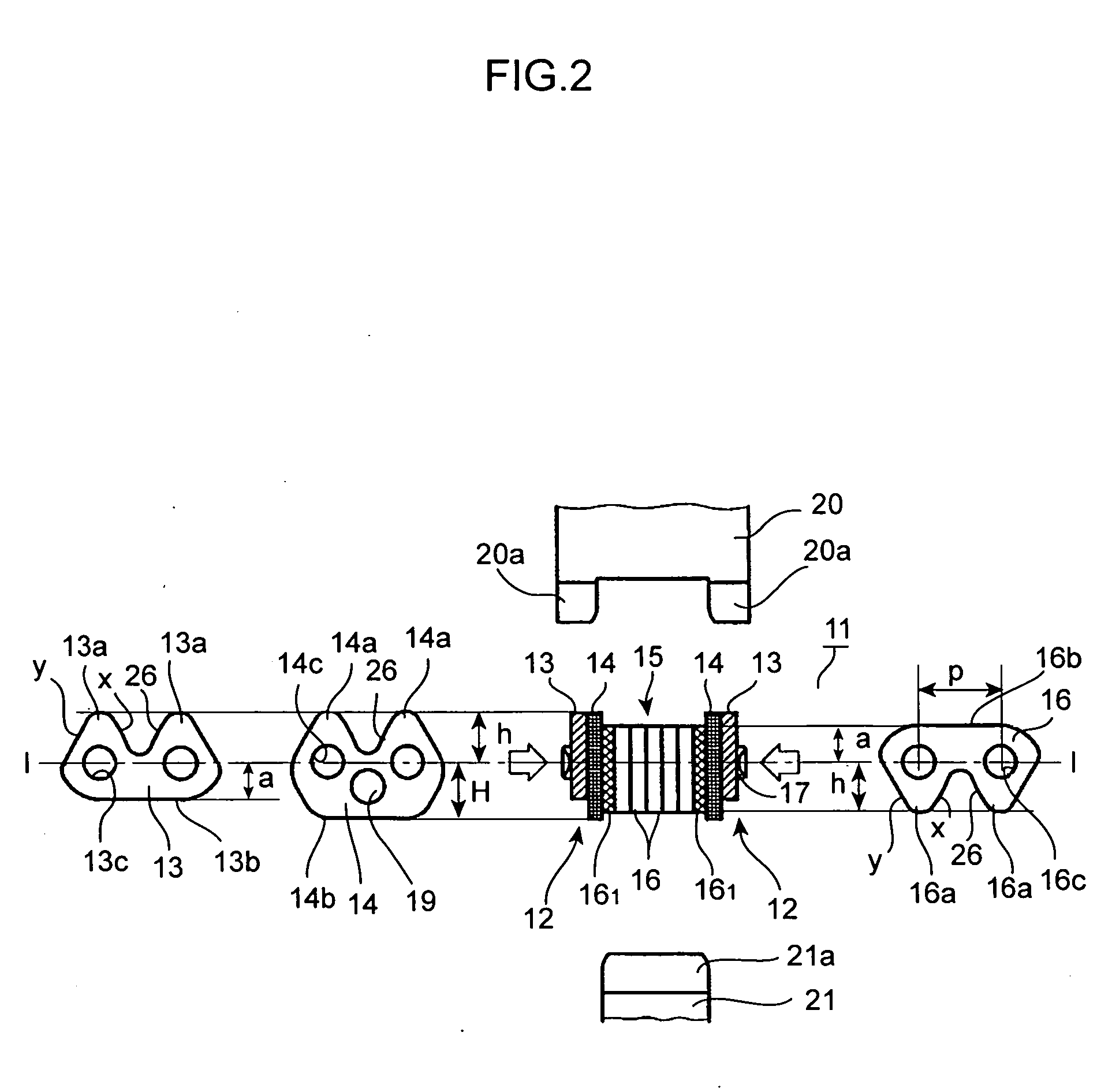 Double-face driving silent chain and silent chain power transmission device using the same