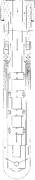 Horizontal well tube exterior subsection gravel filling sand prevention process and pipe column