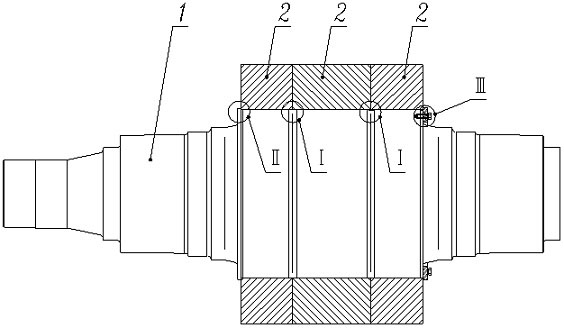 Roller press and high pressure roller mill combination set roller shaft