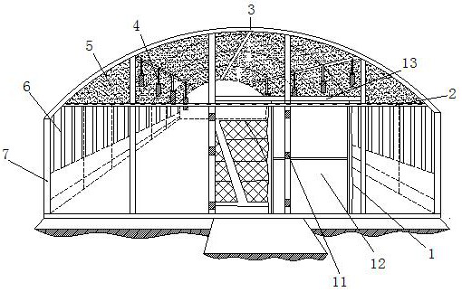 Novel stand column type vegetable greenhouse